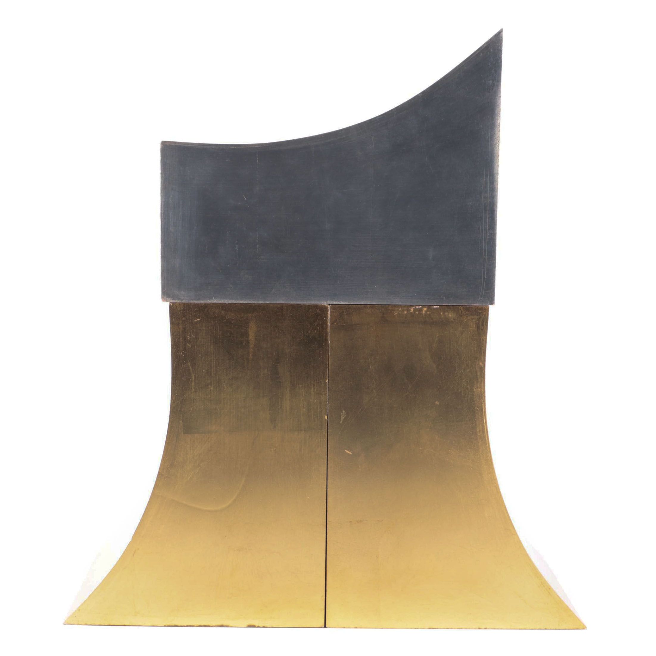 Exposures Italian Modernist Style Gilt and Silverleaf Wood Wall Shelves