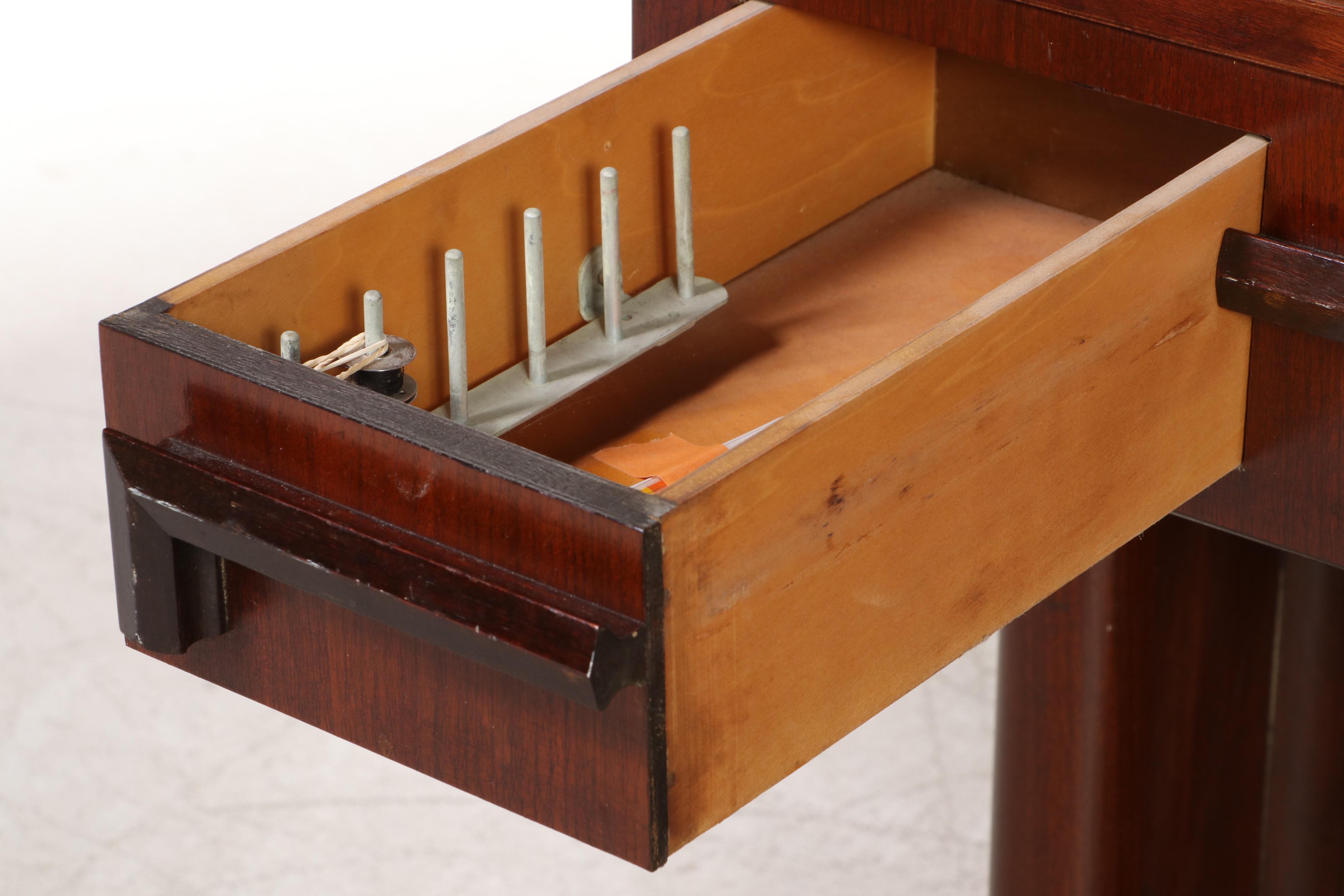 Singer Model 15-91 Sewing Machine in Mahogany Work Bench, 1950s