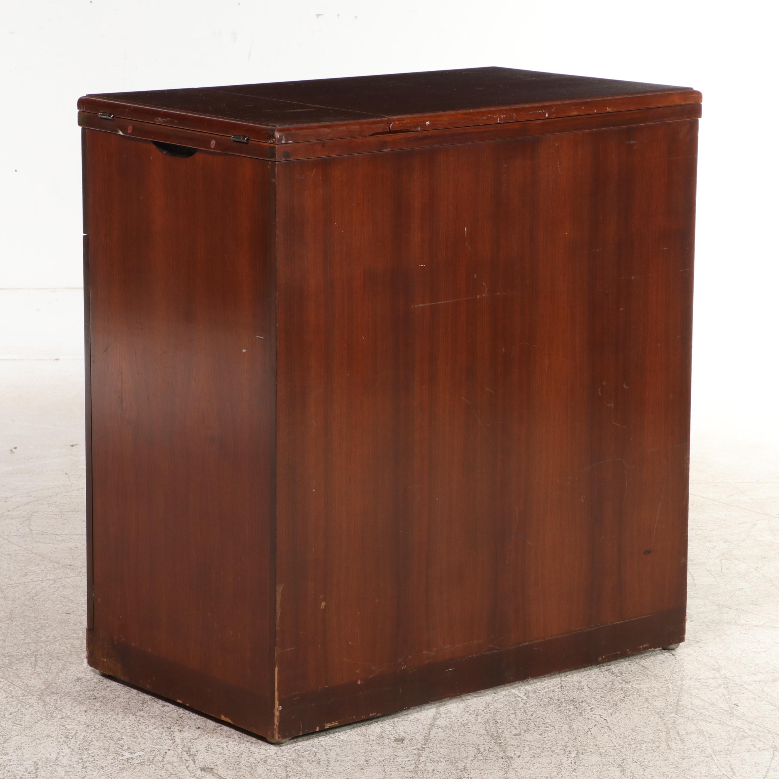 Singer Model 15-91 Sewing Machine in Mahogany Work Bench, 1950s