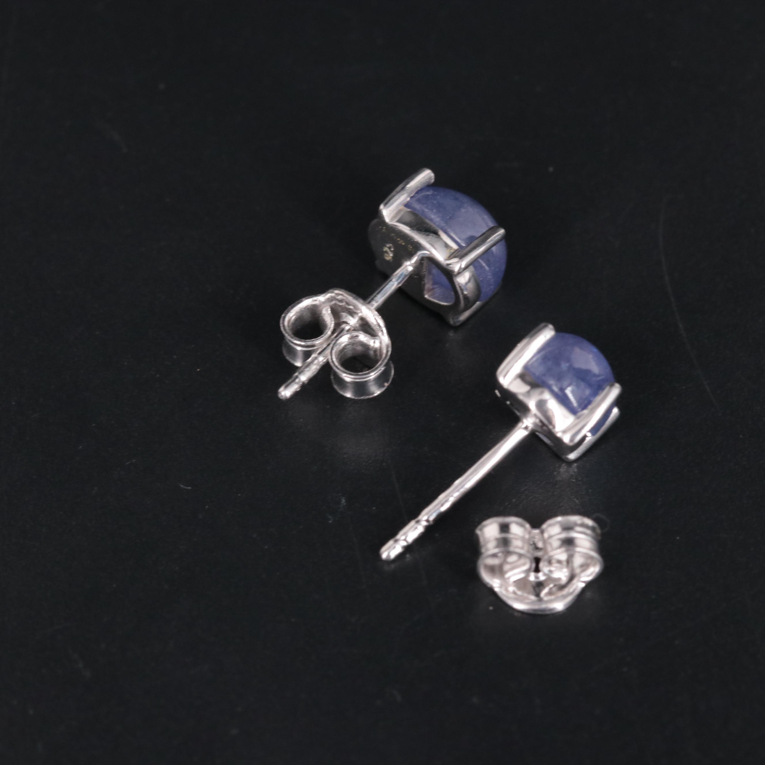 Sterling Silver Gemstone Stud Earrings