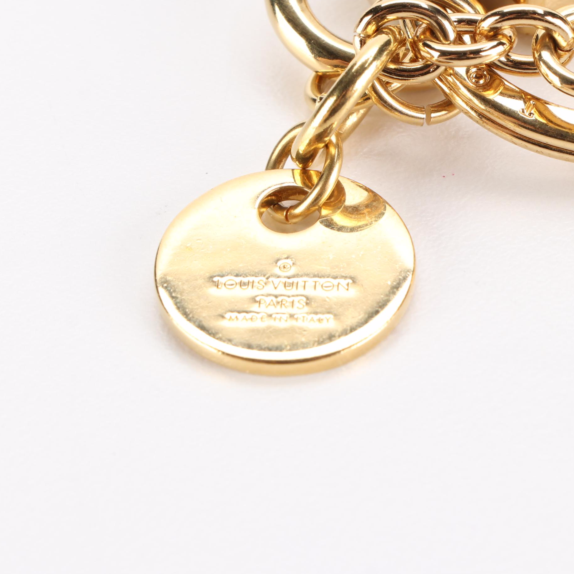 Louis Vuitton LV Circle Bag Charm Key Holder in Gold Tone Metal