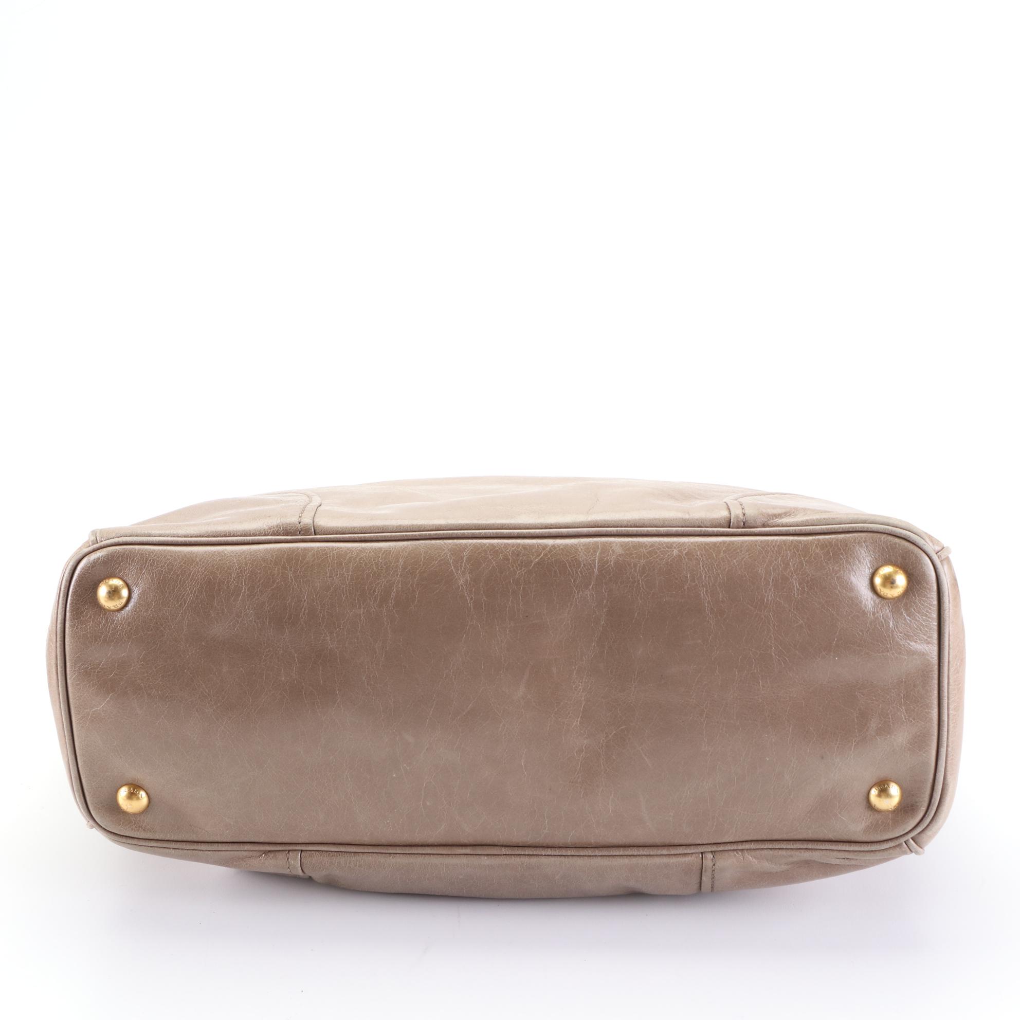 Prada Two-Way Tote Bag in Vitello Lux Leather