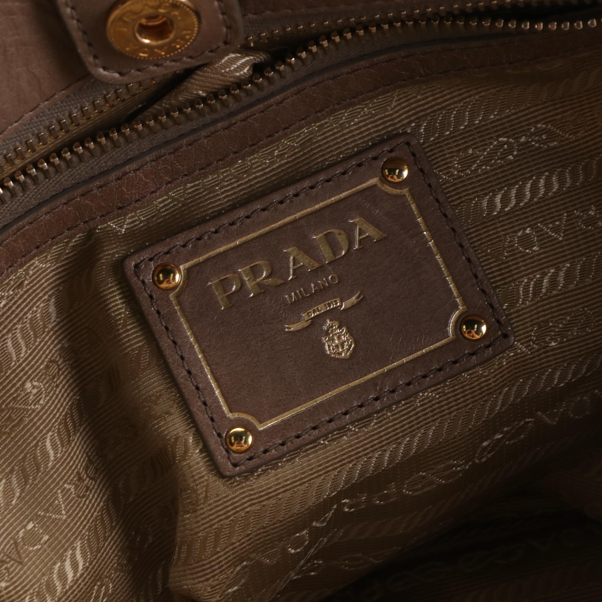 Prada Two-Way Tote Bag in Vitello Lux Leather