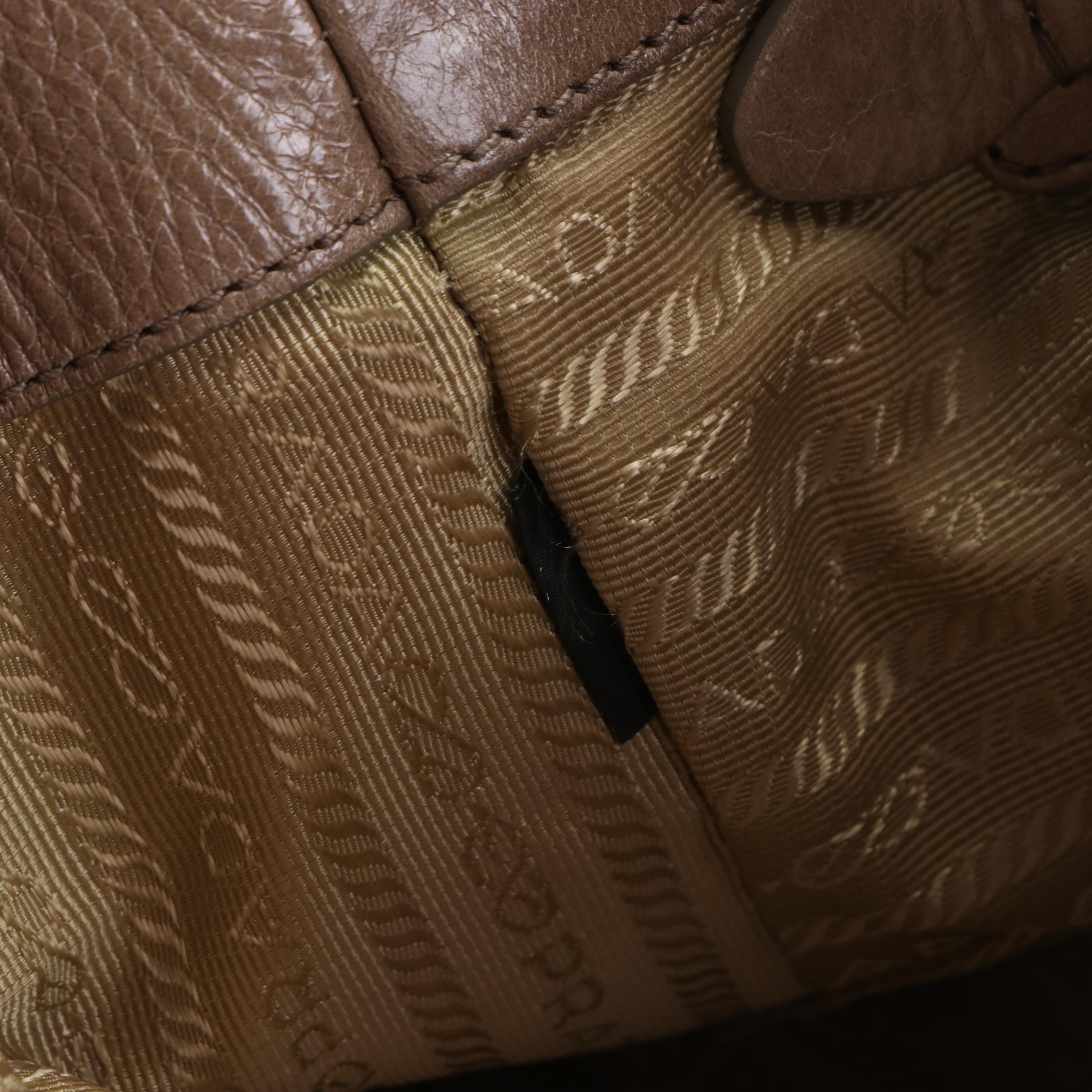 Prada Two-Way Tote Bag in Vitello Lux Leather