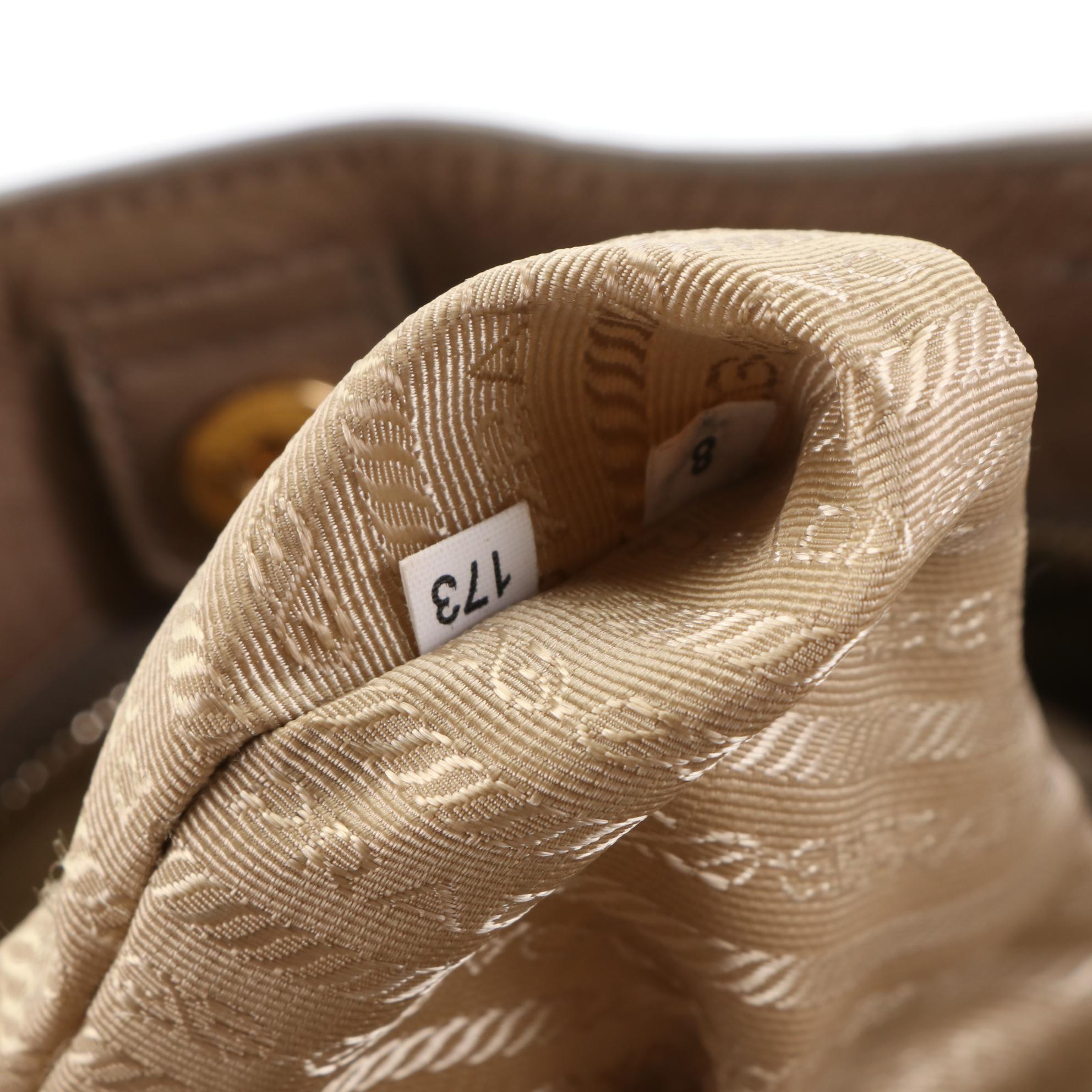 Prada Two-Way Tote Bag in Vitello Lux Leather