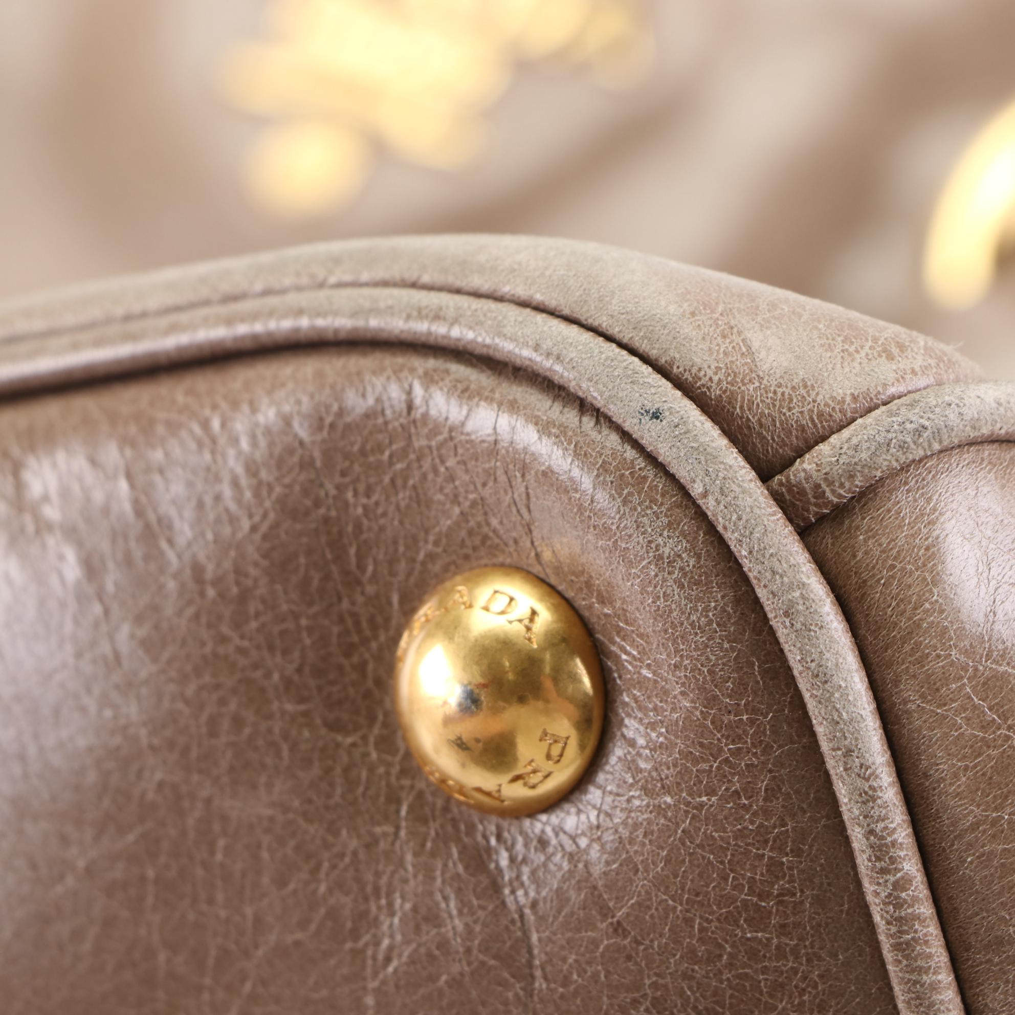 Prada Two-Way Tote Bag in Vitello Lux Leather