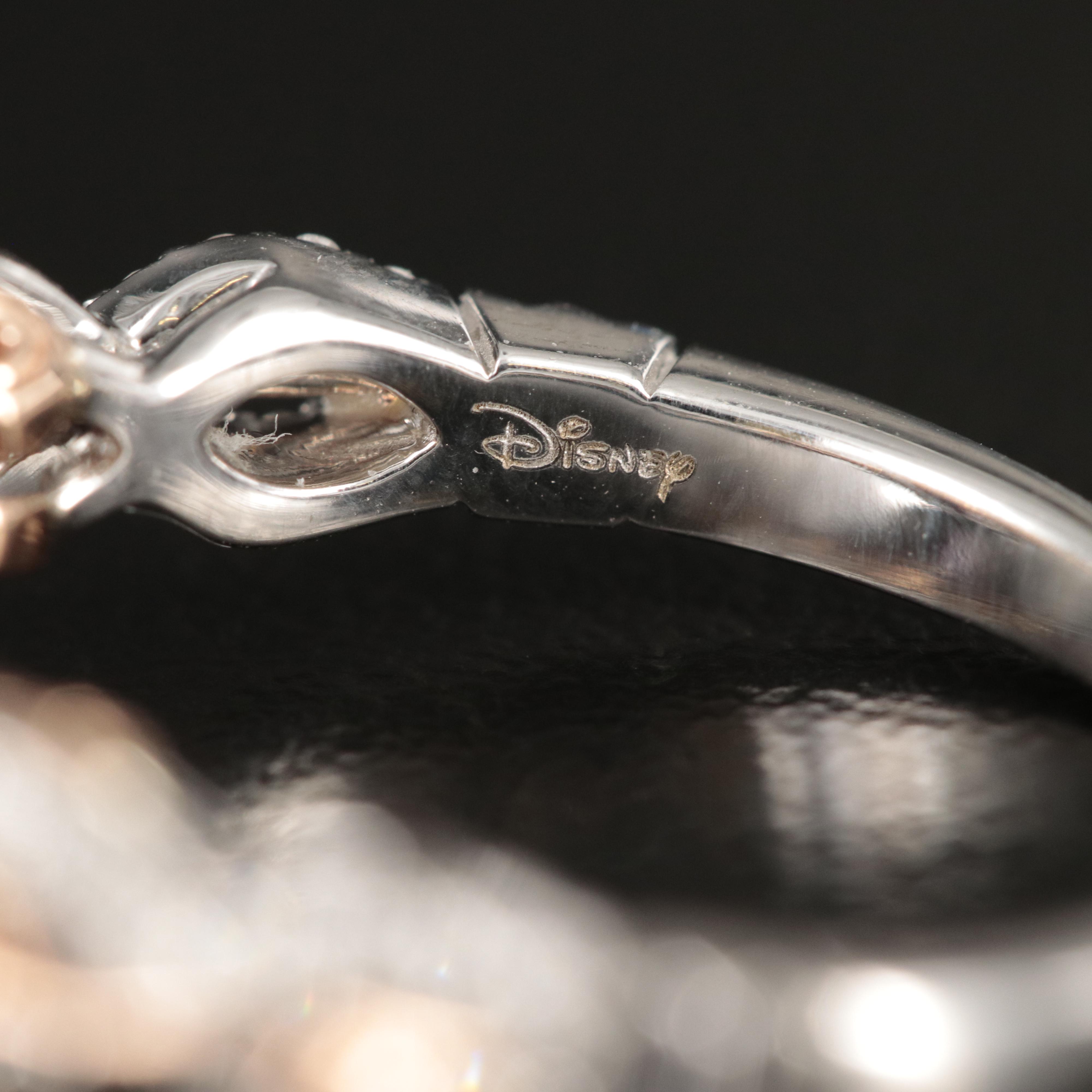 Enchanted Disney "Rapunzel" 14K Amethyst and Diamond Ring with Rose Accents