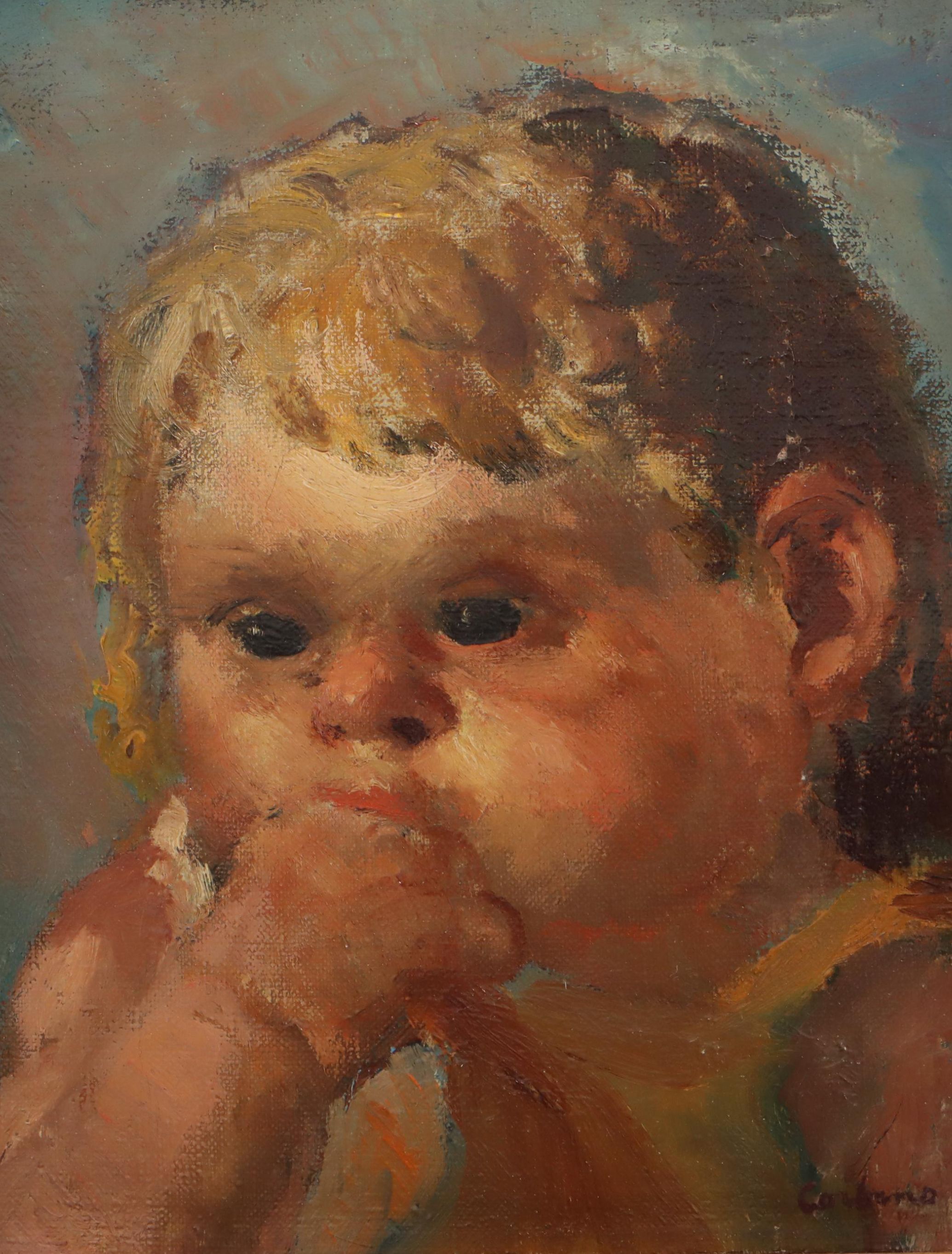 Jon Corbino Portrait Oil Painting of Child, Circa 1935