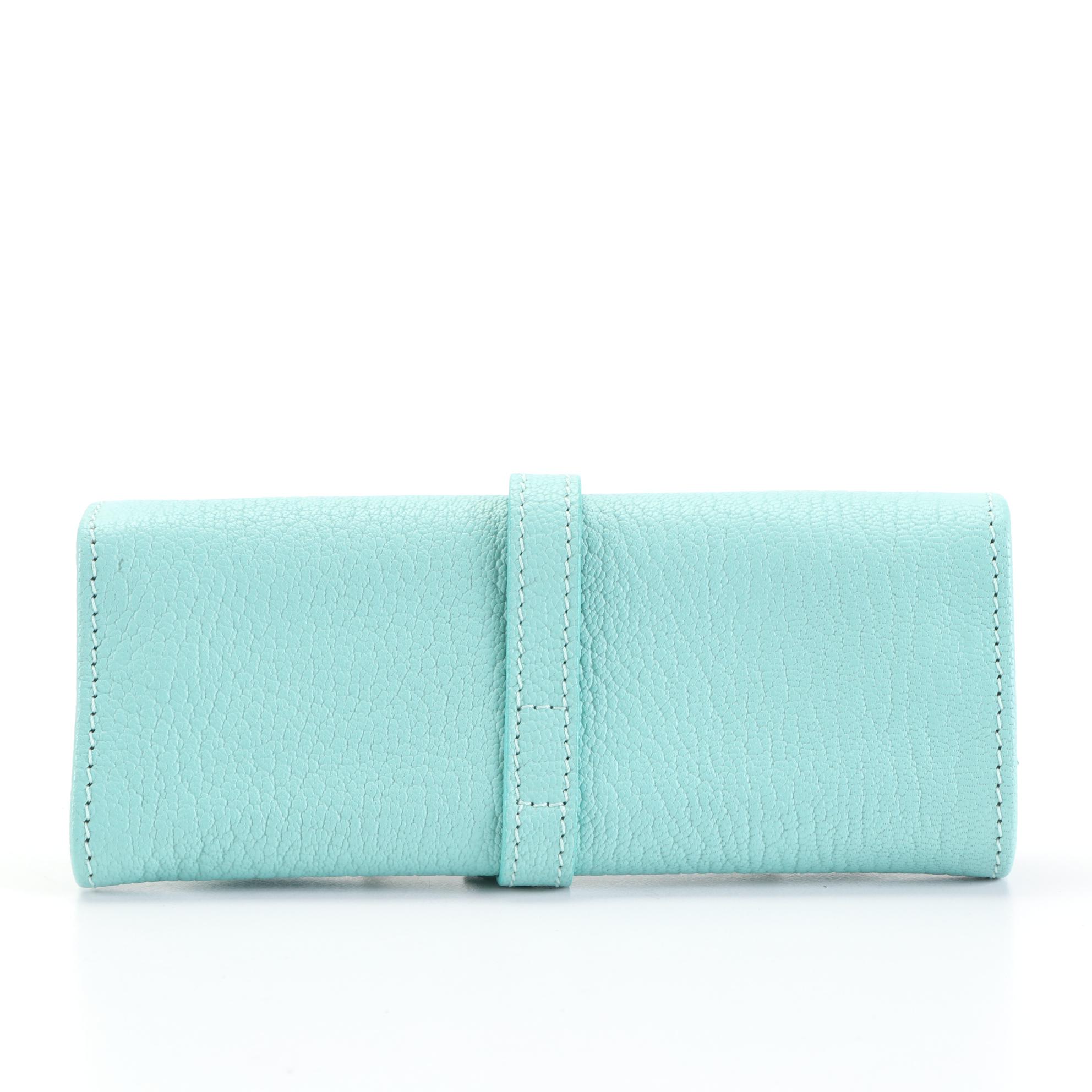 Tiffany & Co. Jewelry Roll Case in Tiffany Blue Leather