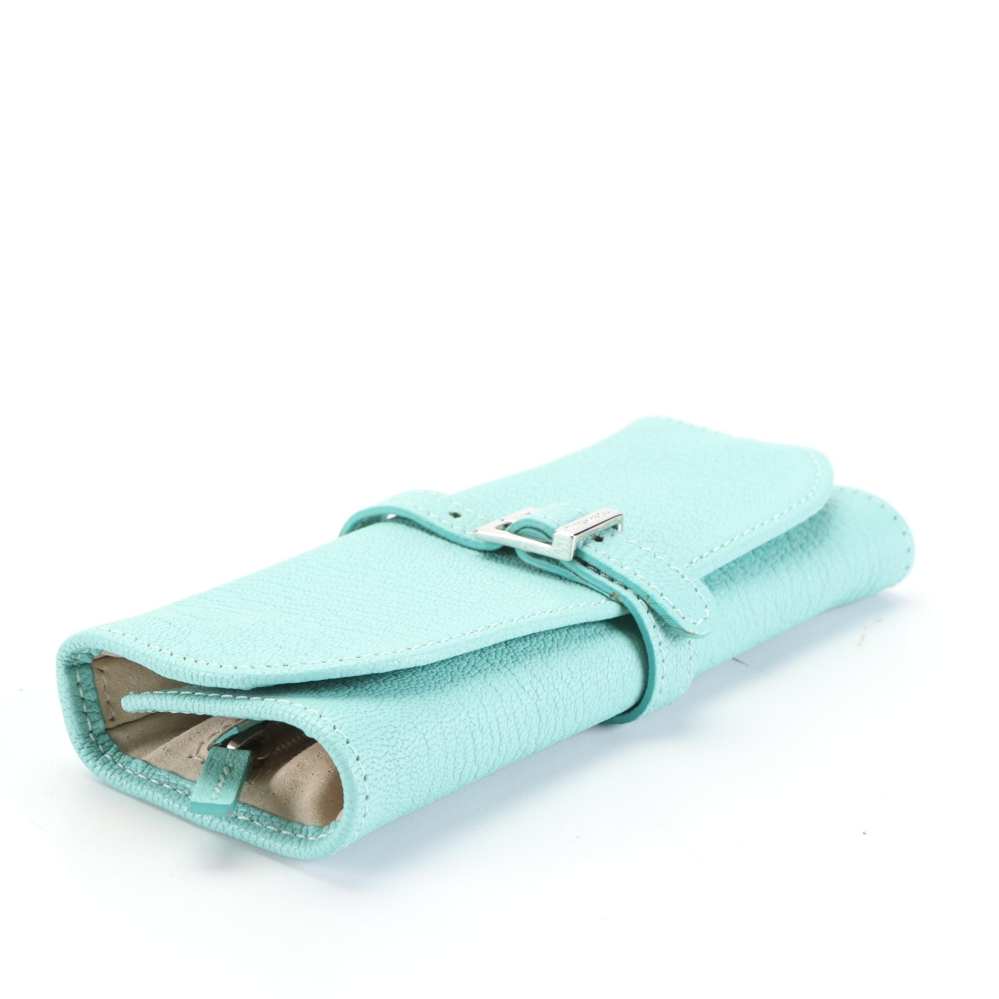 Tiffany & Co. Jewelry Roll Case in Tiffany Blue Leather
