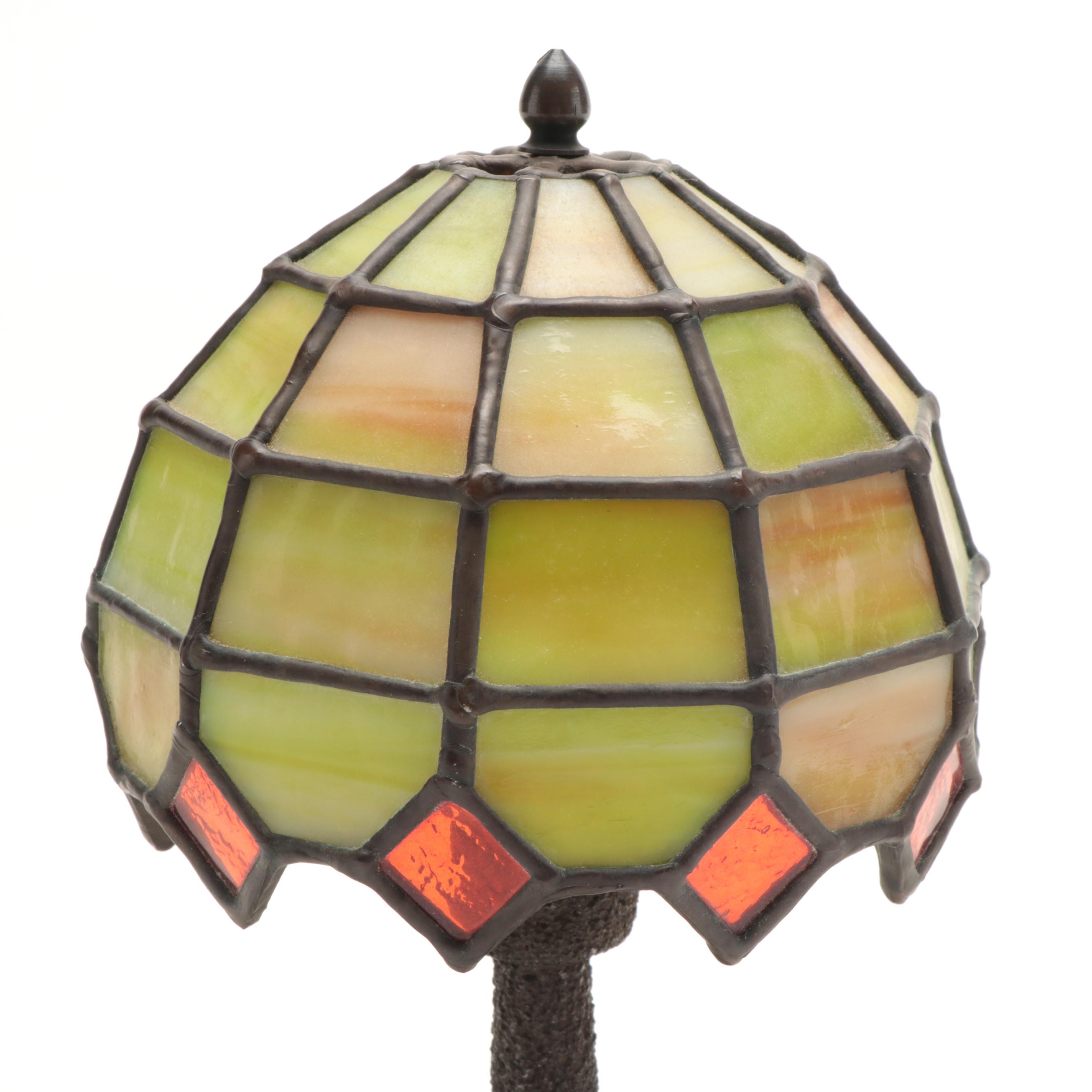 Artisan Made Stained Glass Accent Lamp, 1972