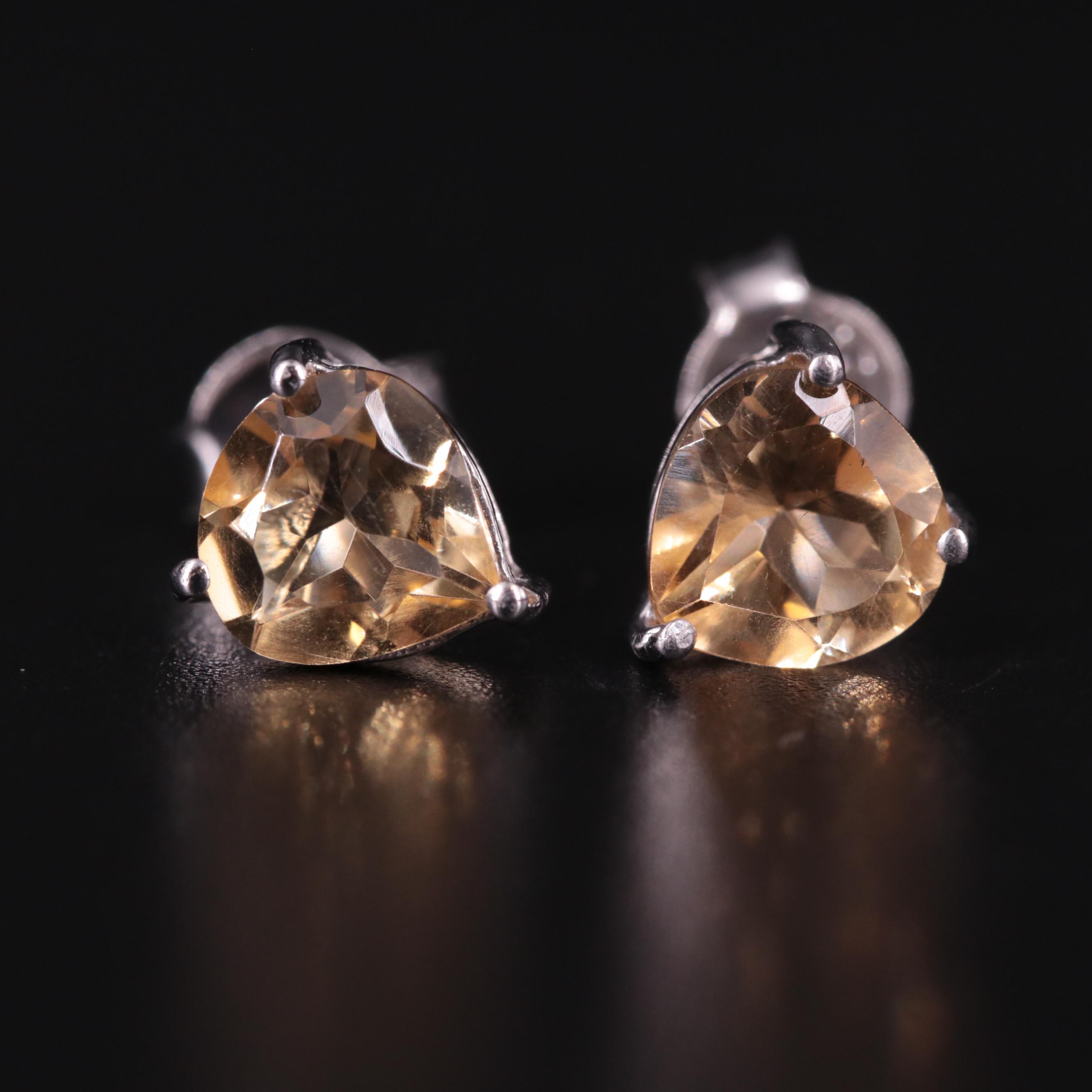 Sterling Silver Gemstone Stud Earrings