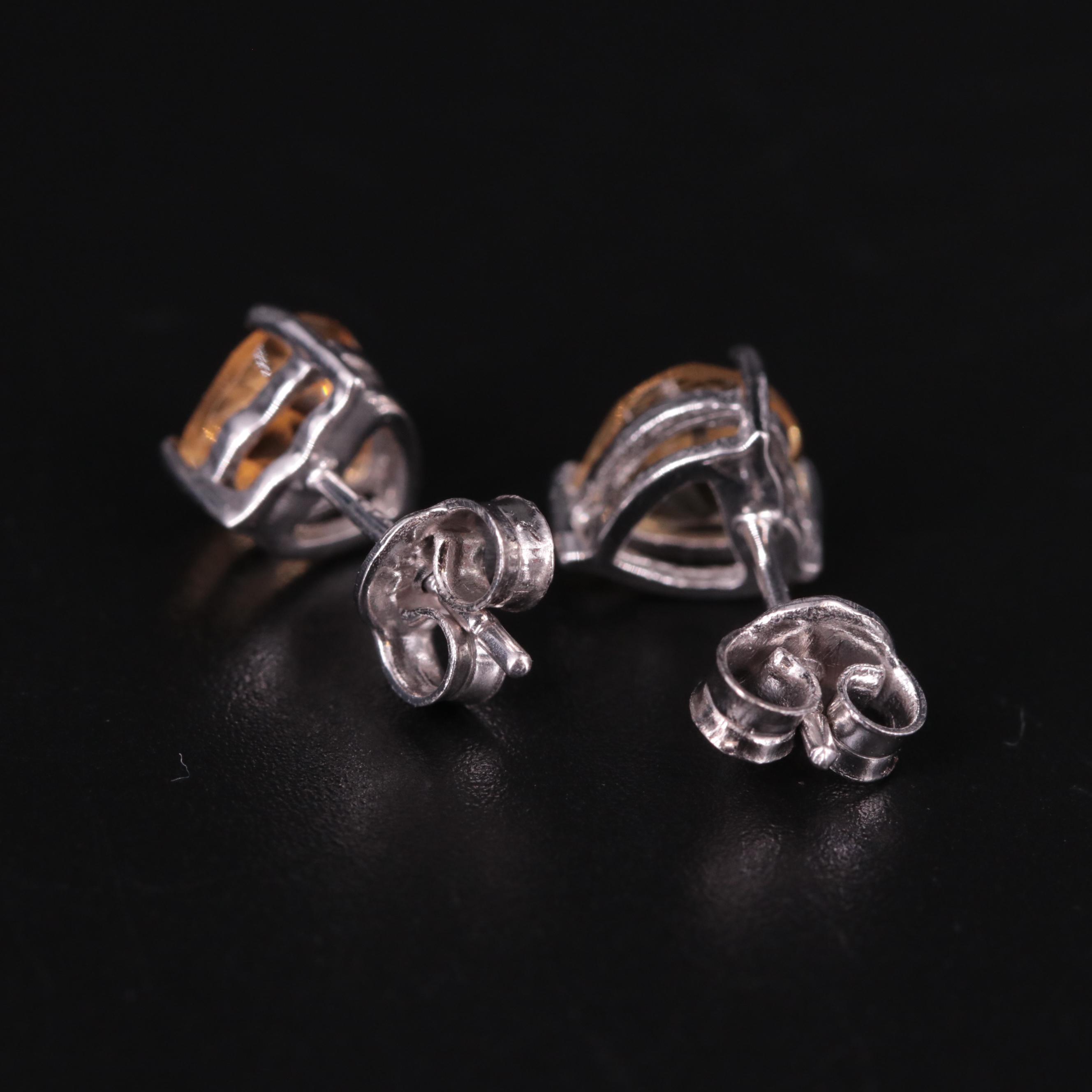 Sterling Silver Gemstone Stud Earrings