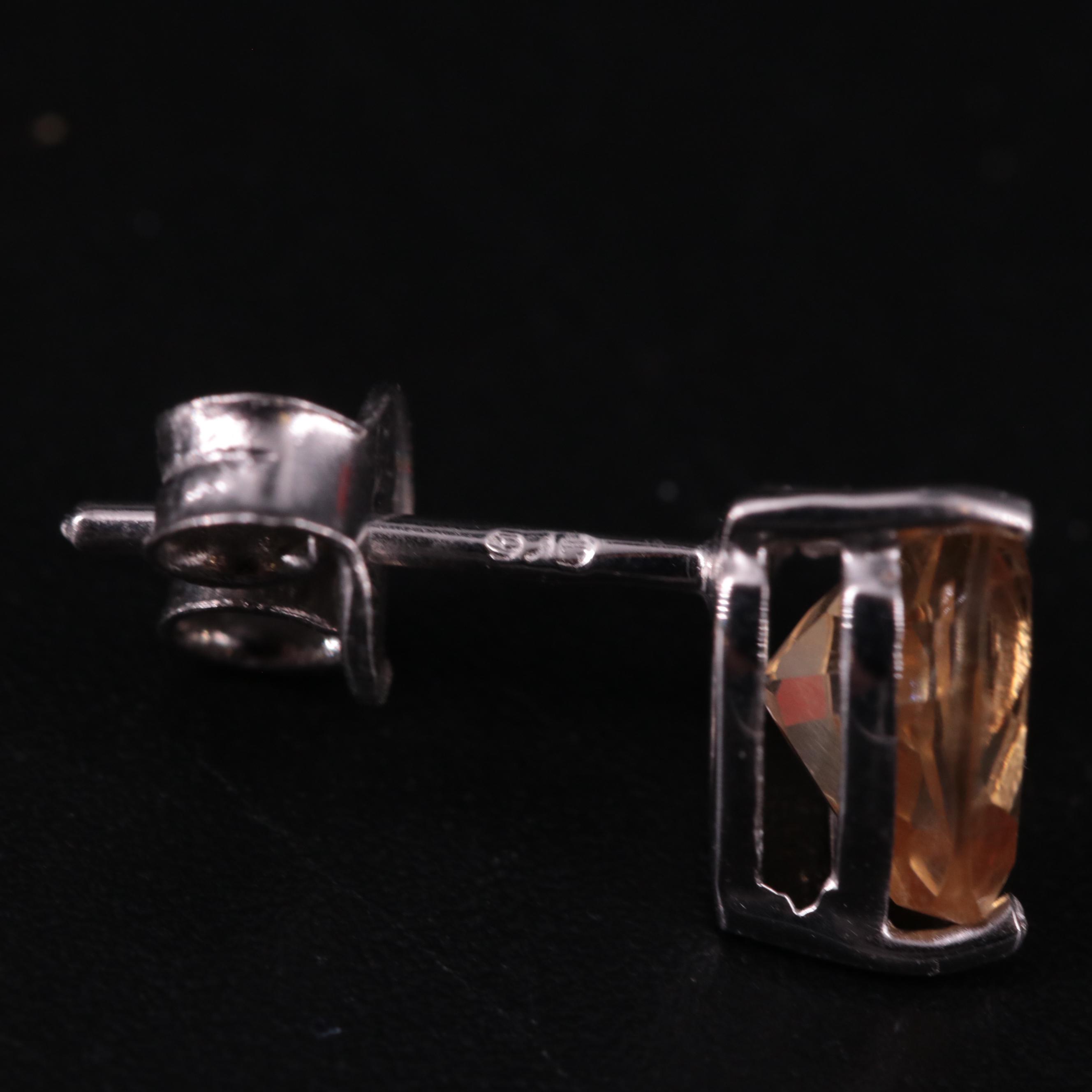 Sterling Silver Gemstone Stud Earrings