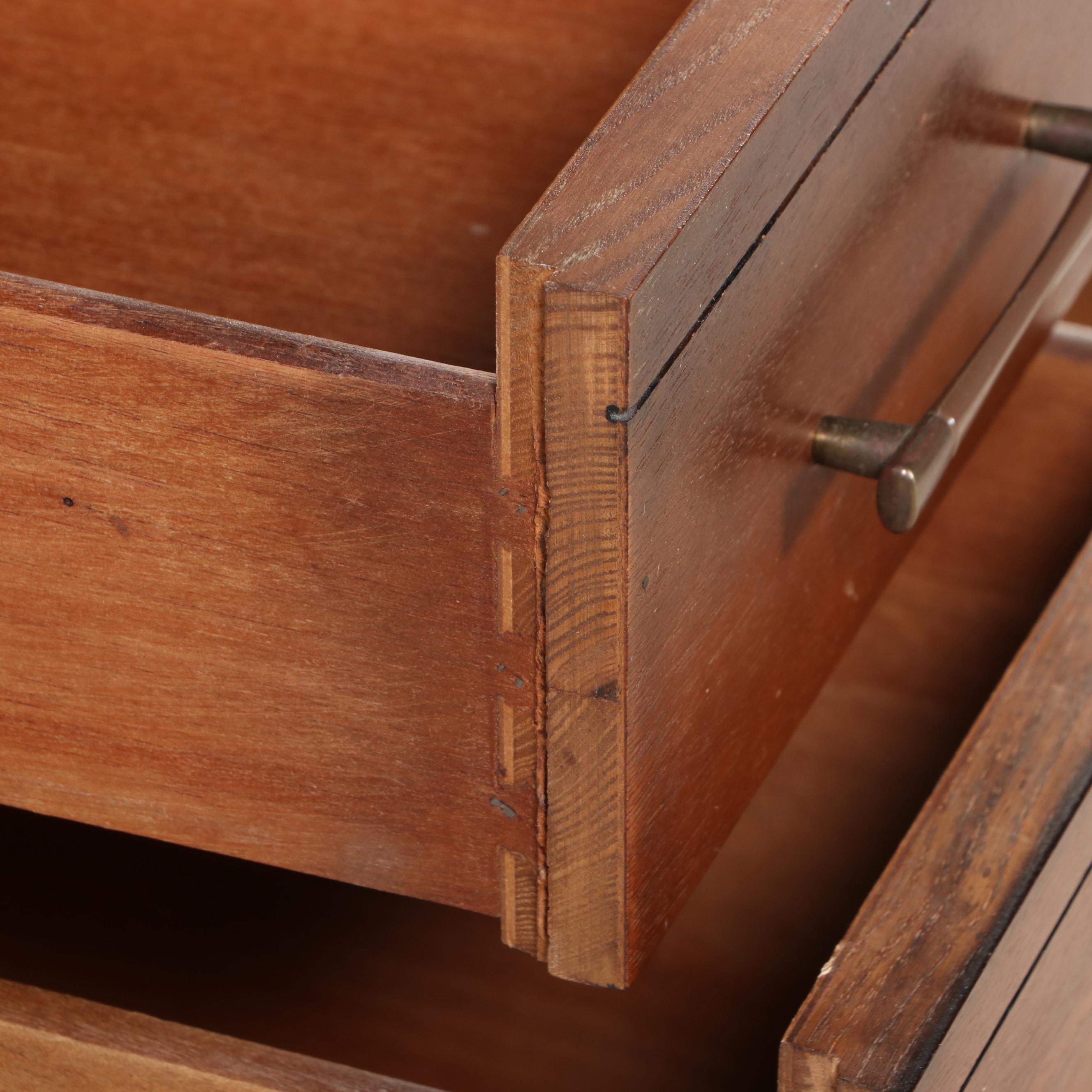 Mid Century Modern Walnut Sewing Desk with Chair, Mid-20th Century