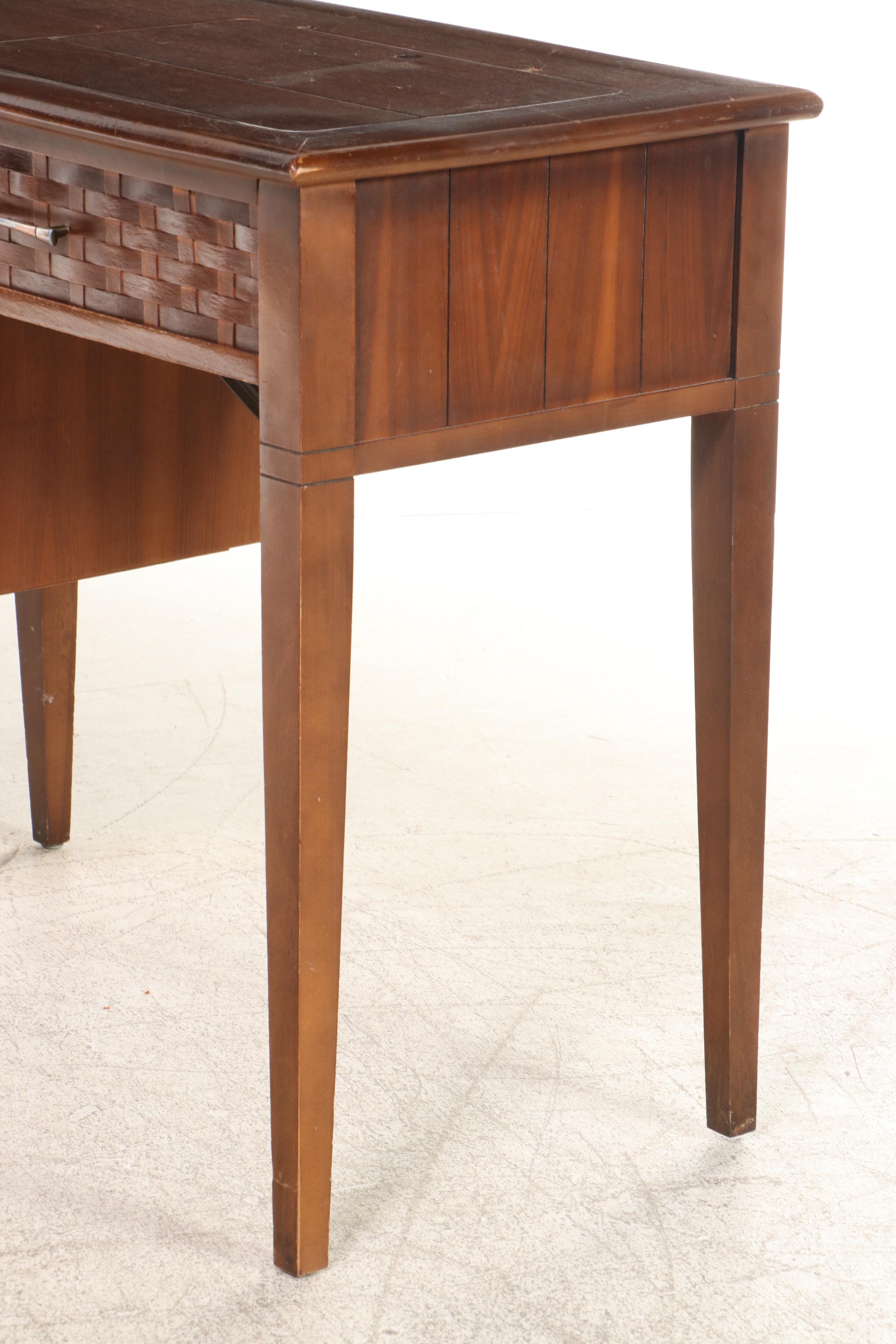 Mid Century Modern Walnut Sewing Desk with Chair, Mid-20th Century