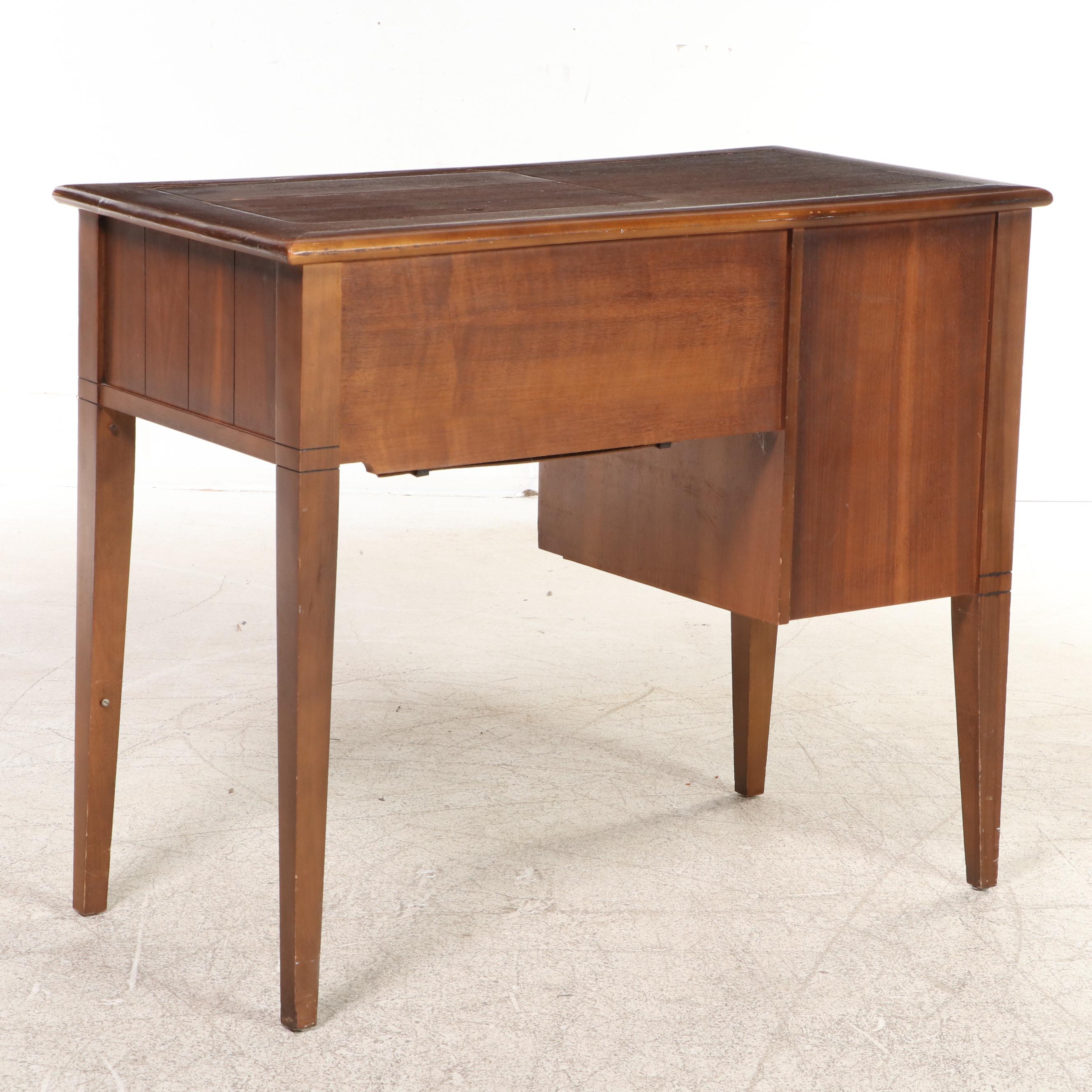 Mid Century Modern Walnut Sewing Desk with Chair, Mid-20th Century