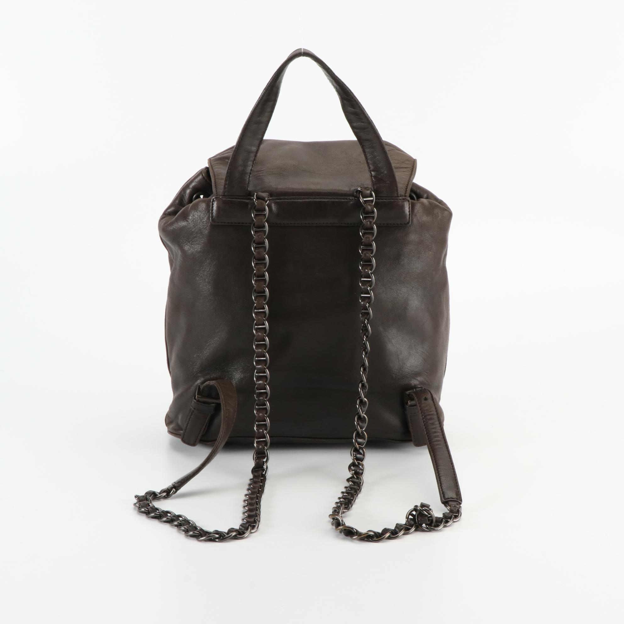 Prada Drawstring Knapsack in Soft Leather