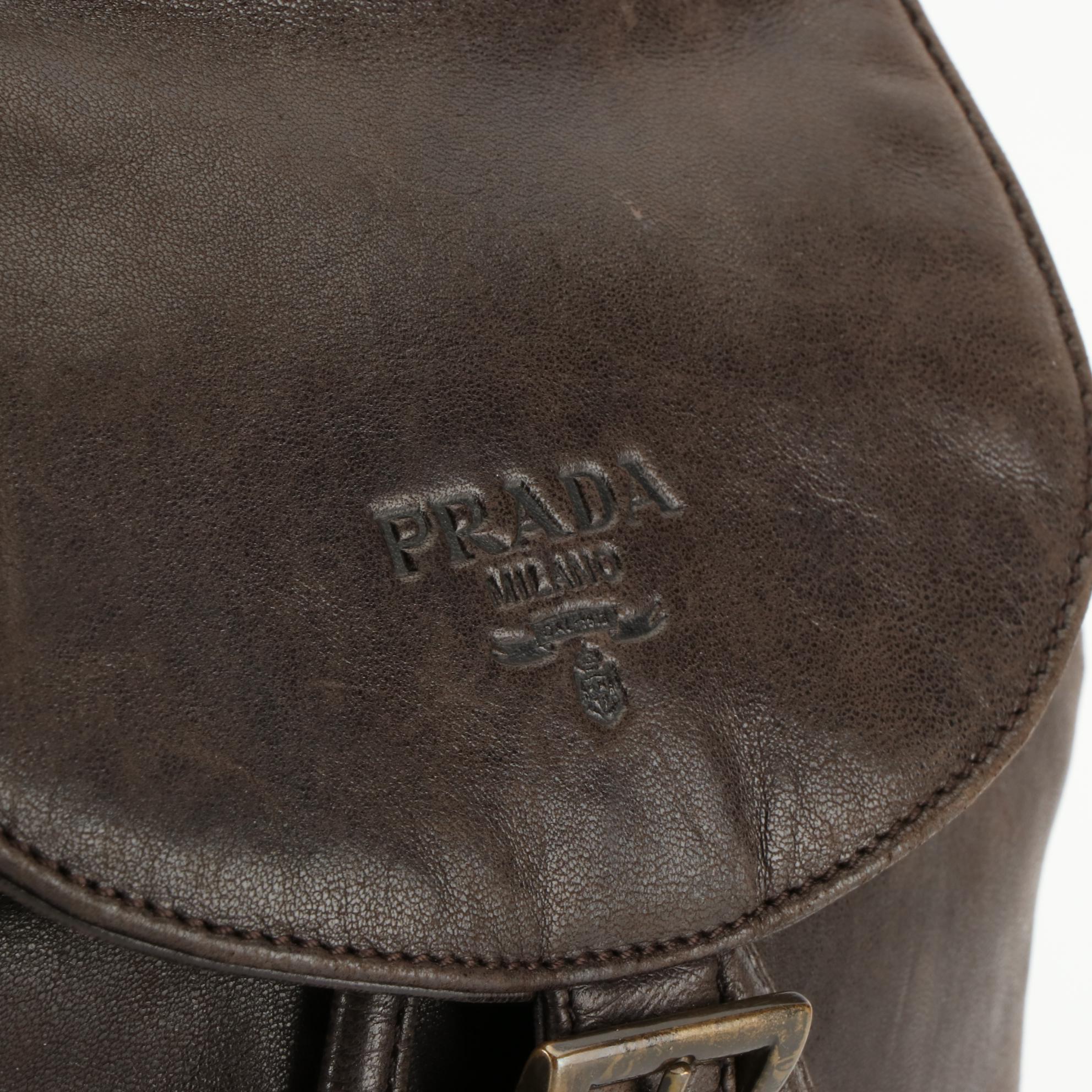 Prada Drawstring Knapsack in Soft Leather