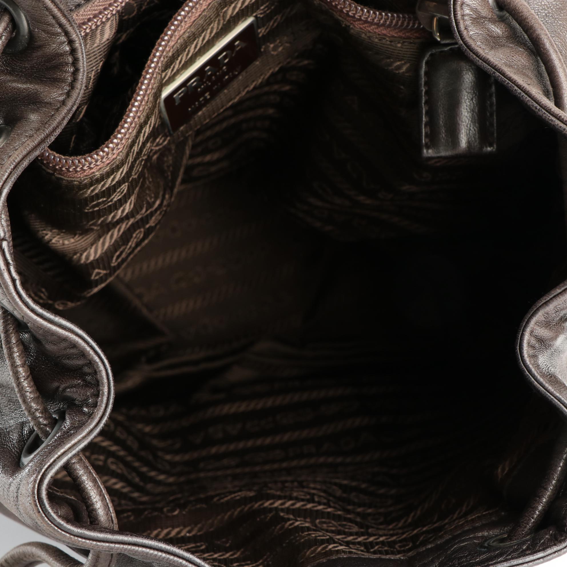 Prada Drawstring Knapsack in Soft Leather