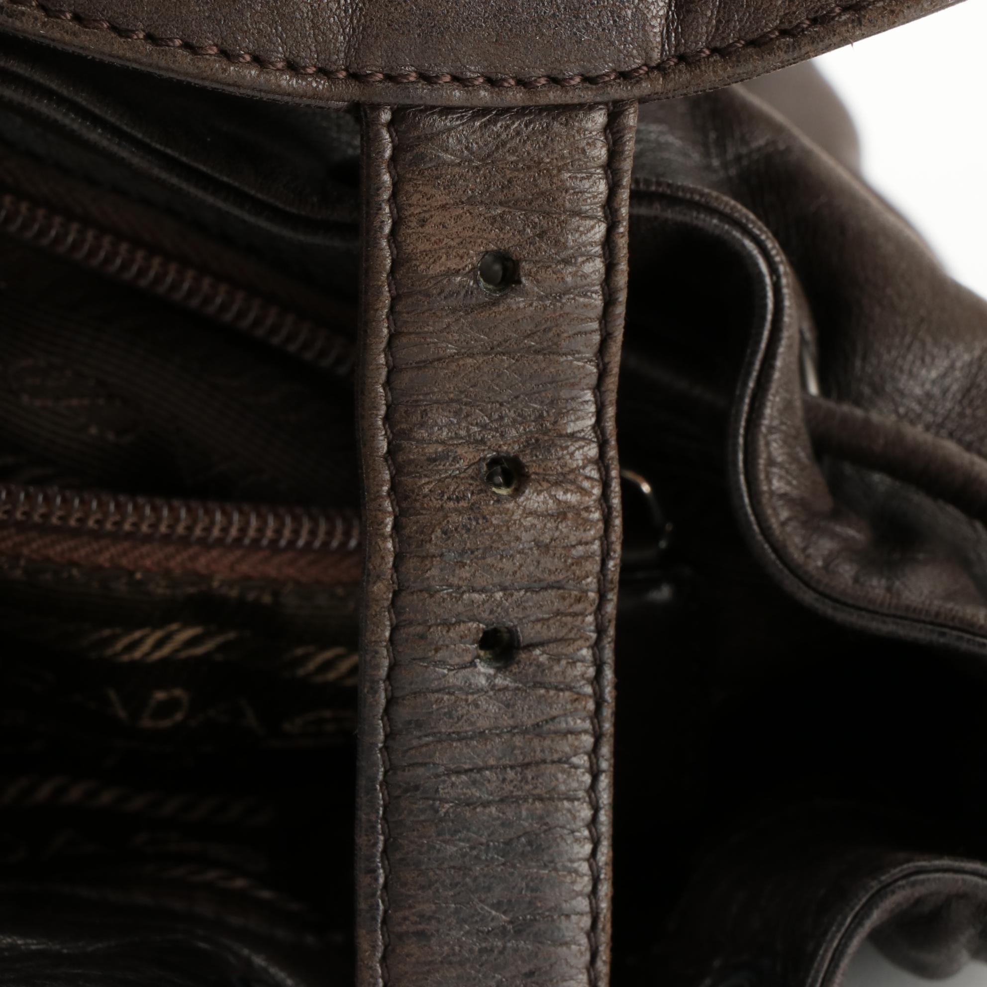 Prada Drawstring Knapsack in Soft Leather