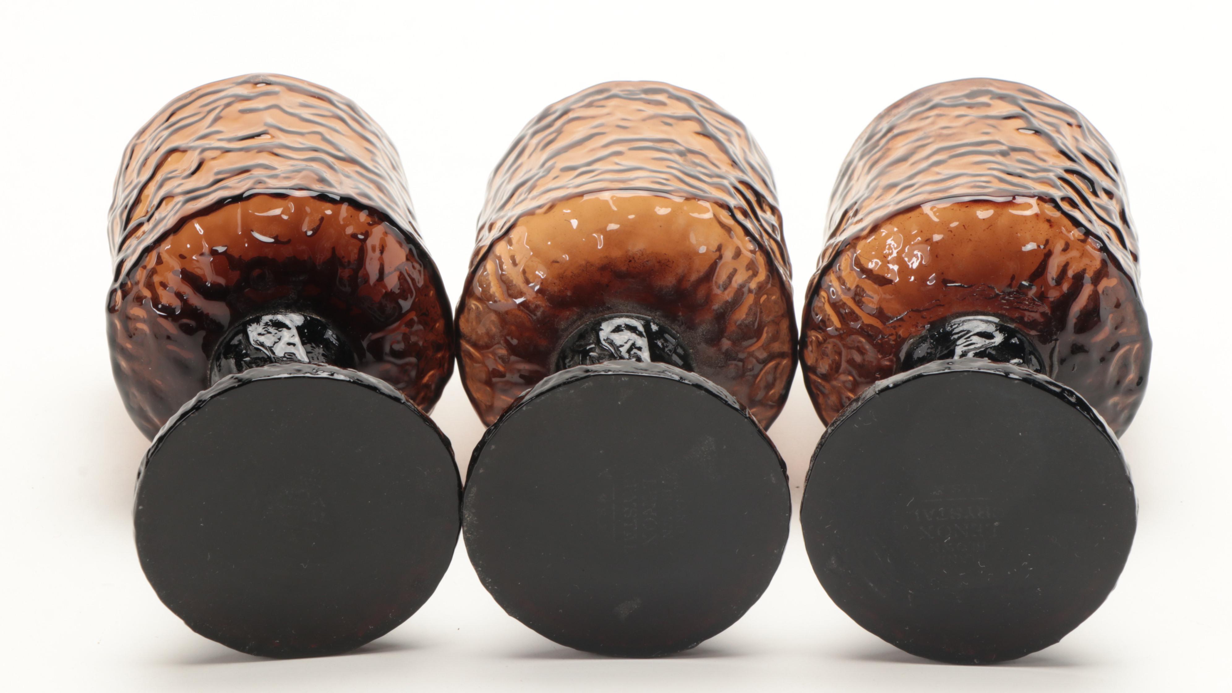 Lenox "Impromptu Brown" Crystal Wine Glasses and Other Smoke Brown Stemware