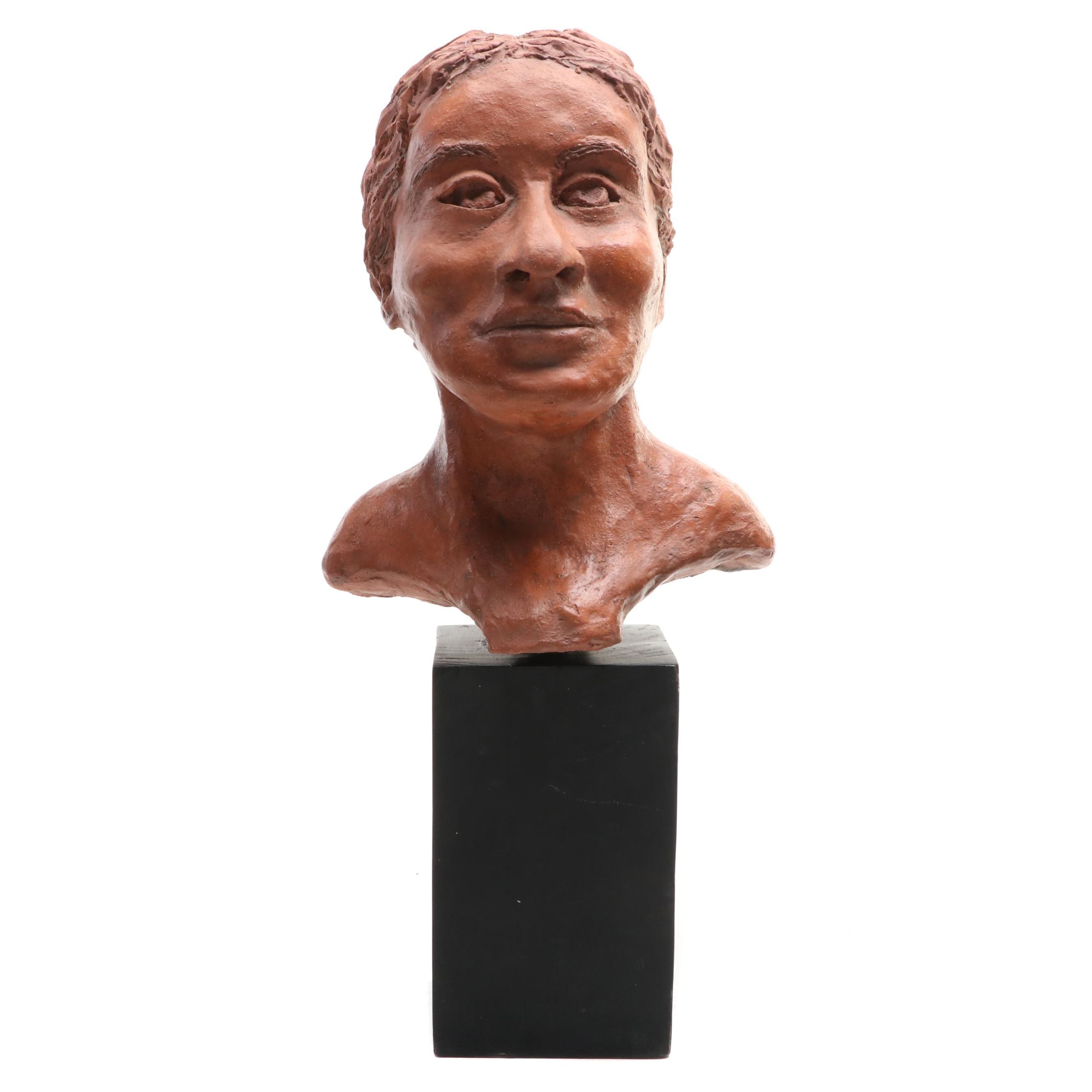 Modeled Clay Female Bust