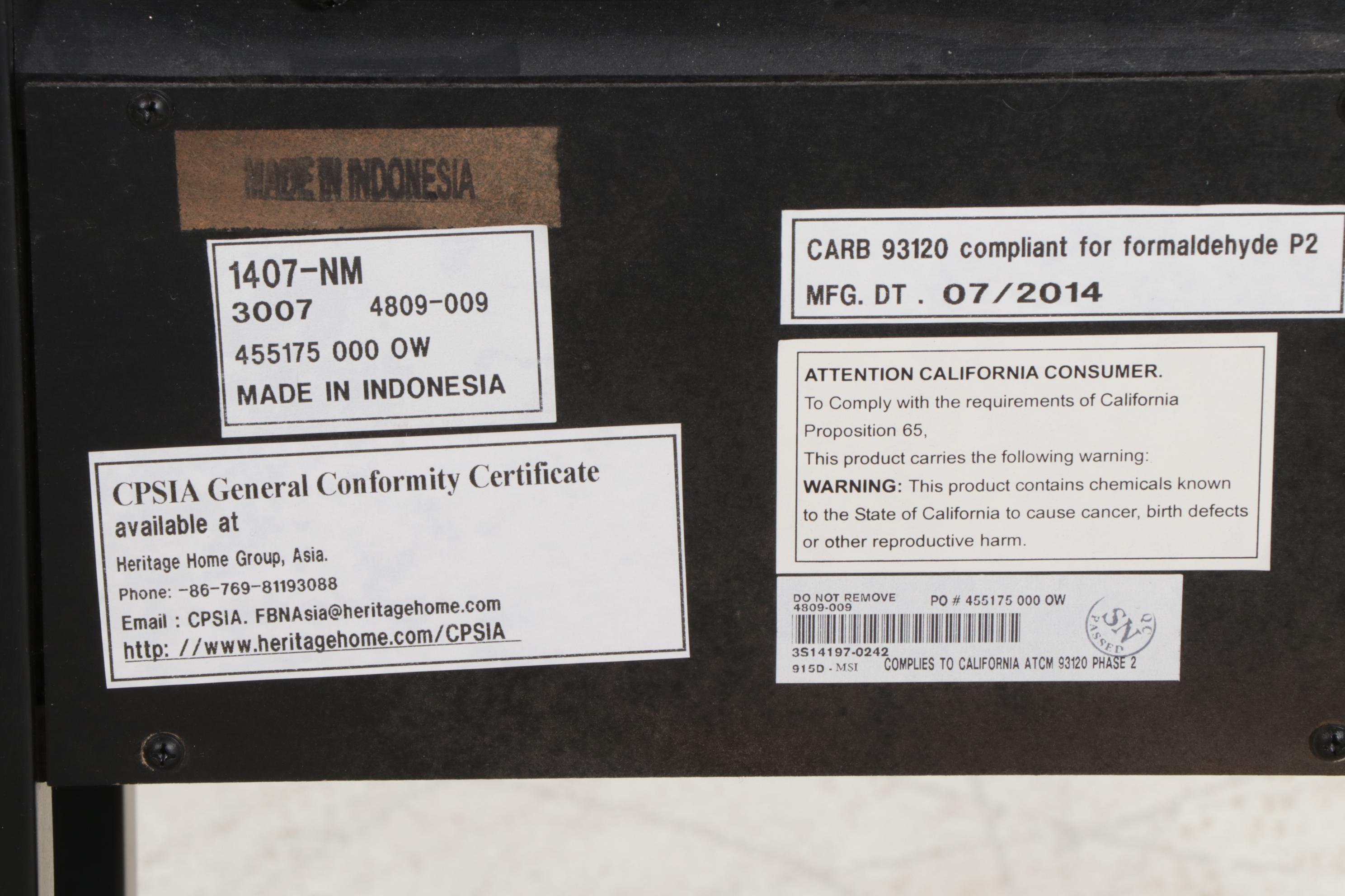 Broyhill Black Lacquered Three-Drawer Console Table