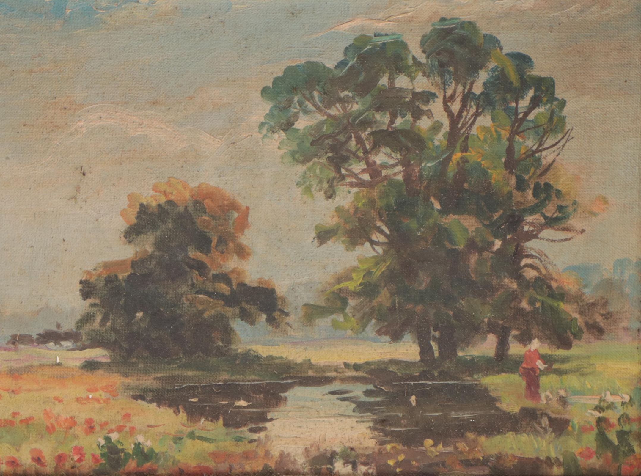 Pond Landscape Oil Painting