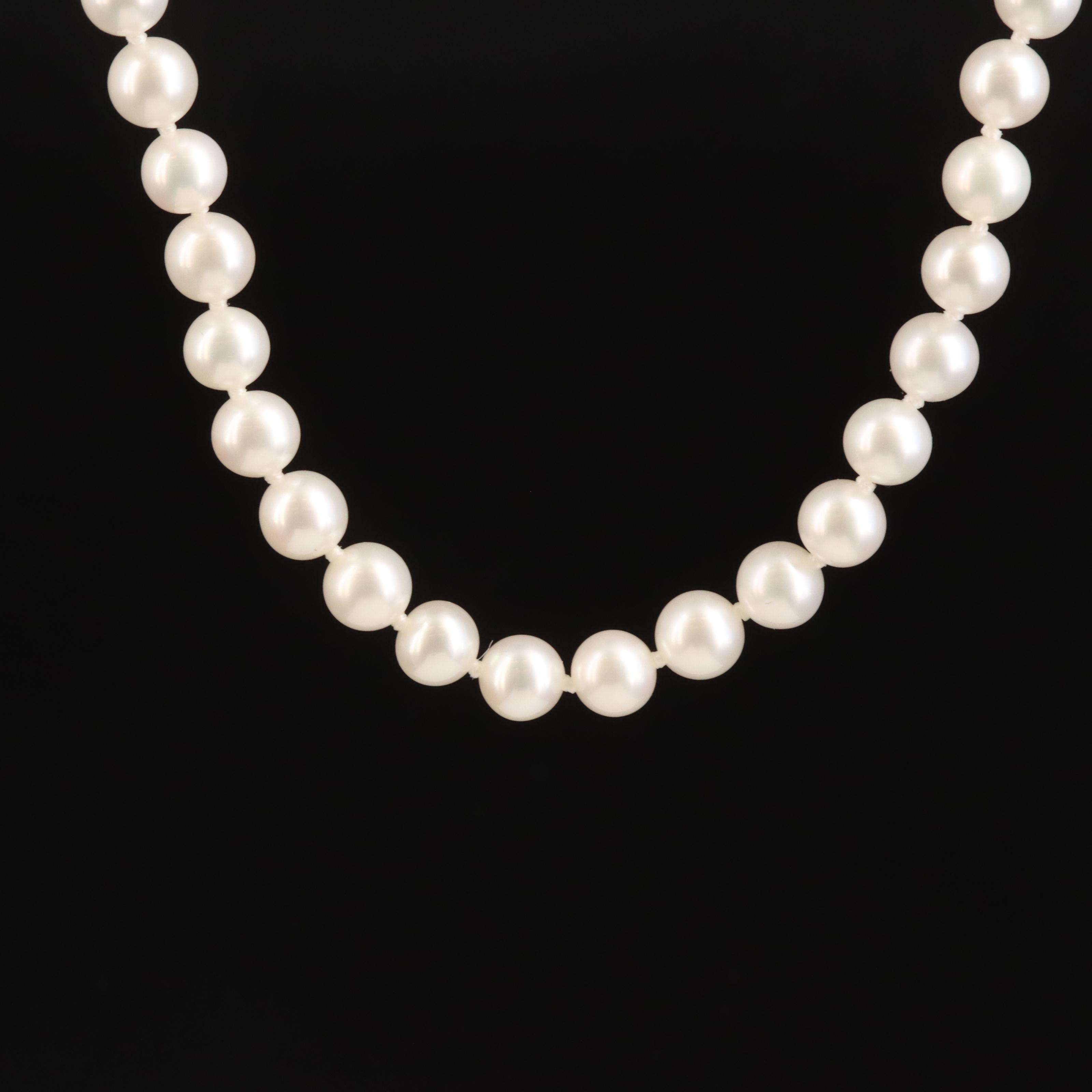 Blue Lagoon for Mikimoto Pearl Necklace with Sterling Clasp