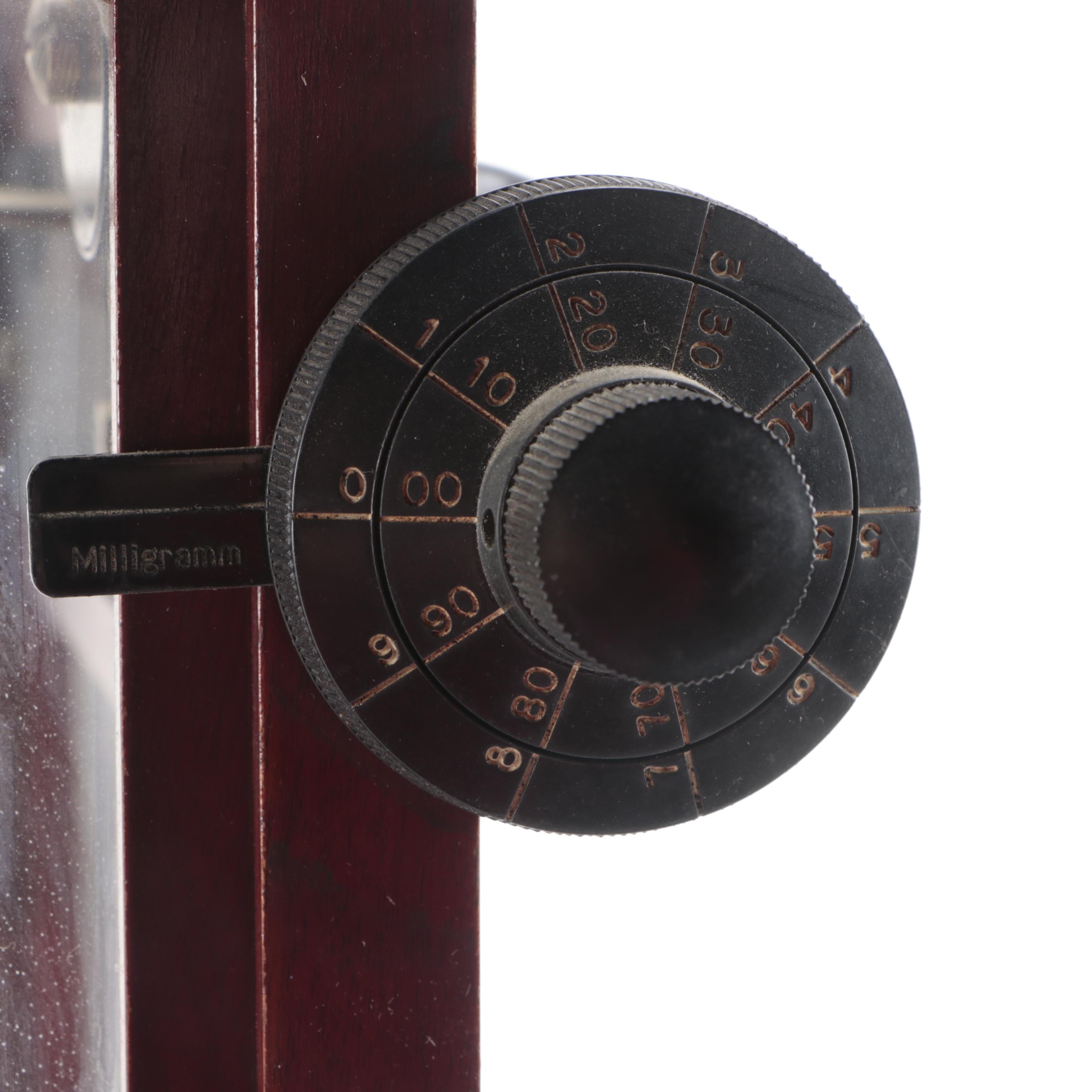 Sartorius-Werke Mechanical Analytical Balancing Scale with Weights, Mid-20th C.