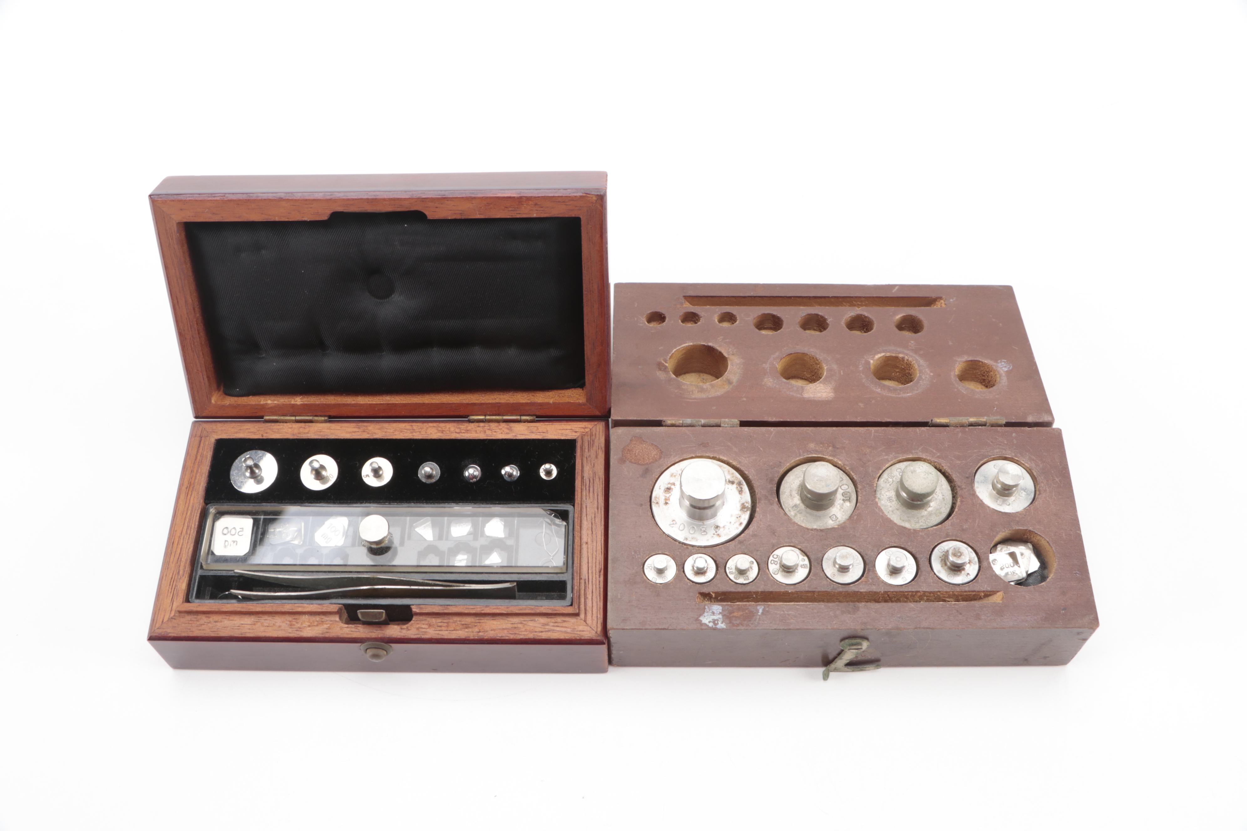 Sartorius-Werke Mechanical Analytical Balancing Scale with Weights, Mid-20th C.