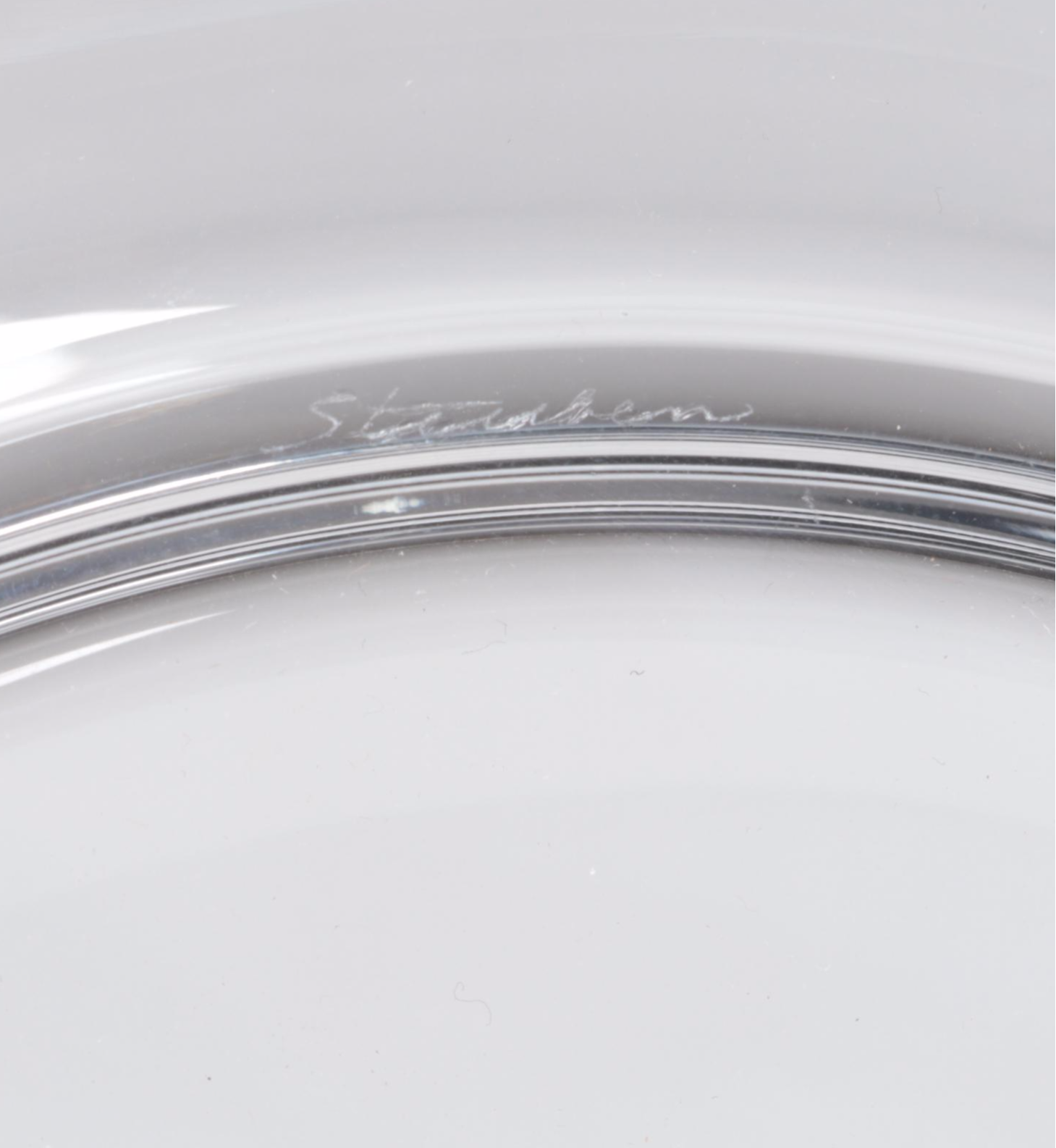 Steuben Art Glass "Audubon Birds" Clear Engraved Plates, Mid to Late 20th C.