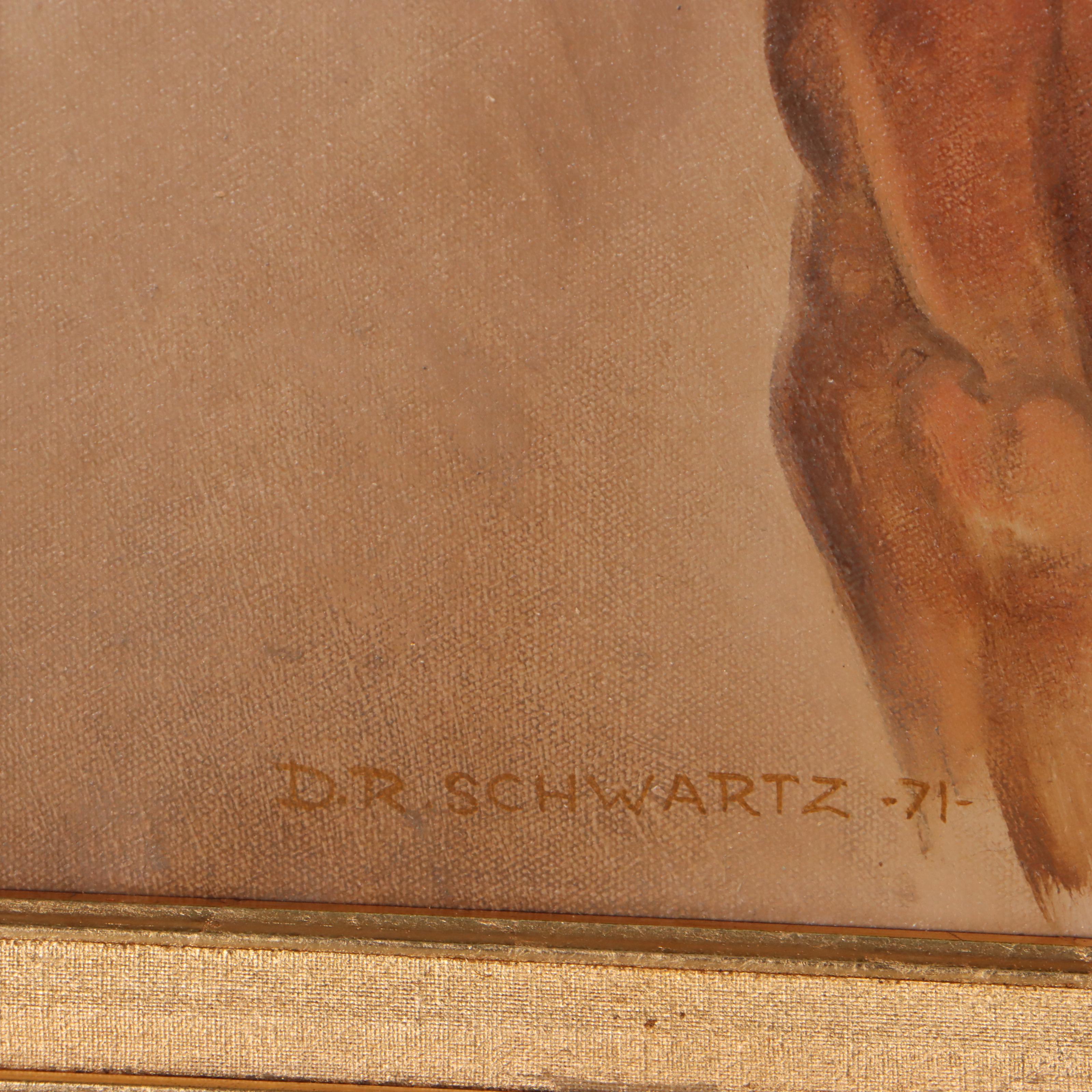 Donald R. Schwartz Oil Painting of Equine Portrait, 1971