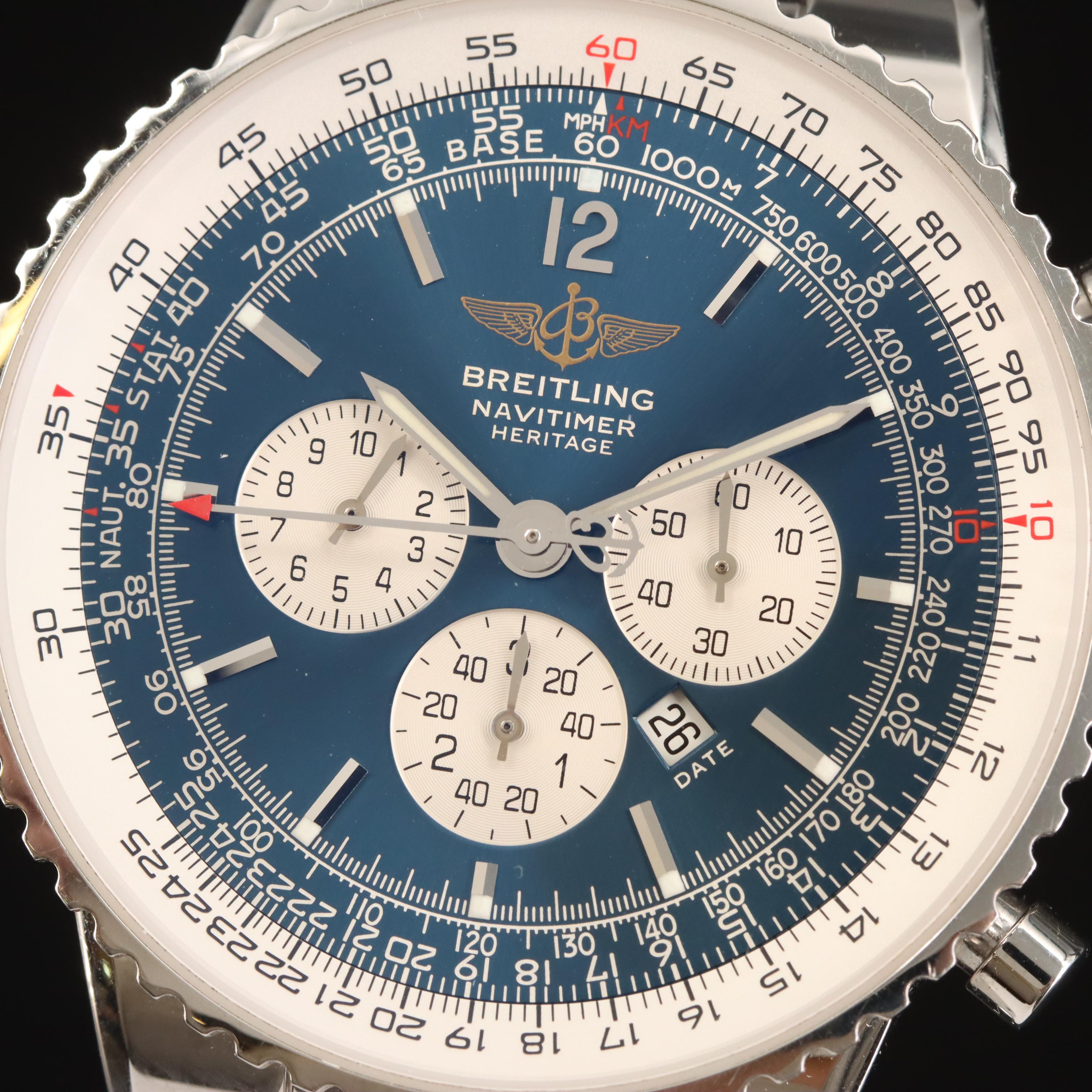Breitling Navitimer Heritage Blue Dial 43mm Stainless Steel Automatic Watch