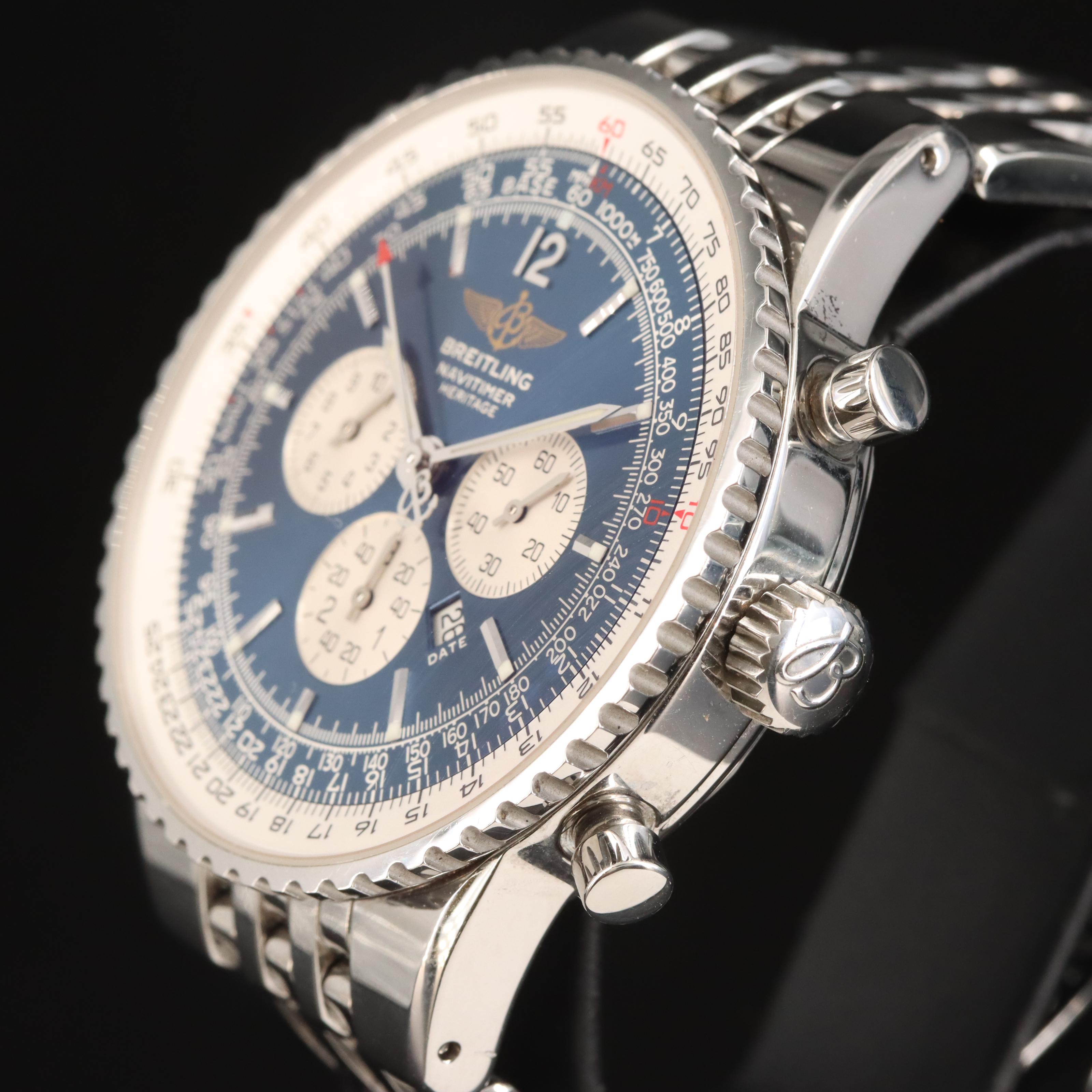 Breitling Navitimer Heritage Blue Dial 43mm Stainless Steel Automatic Watch