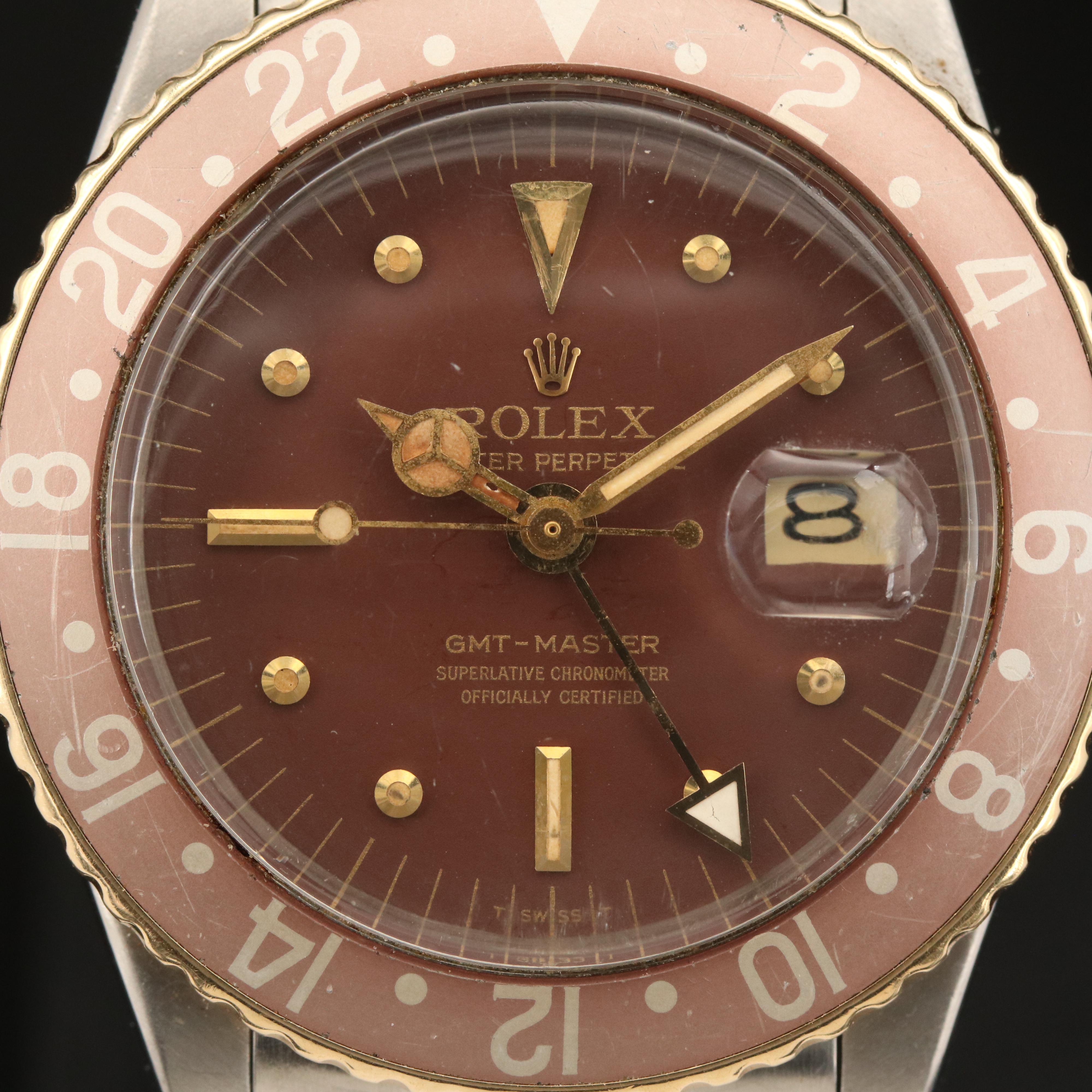 1970 Rolex Model 1675 GMT Master Root Beer Brown Dial Watch