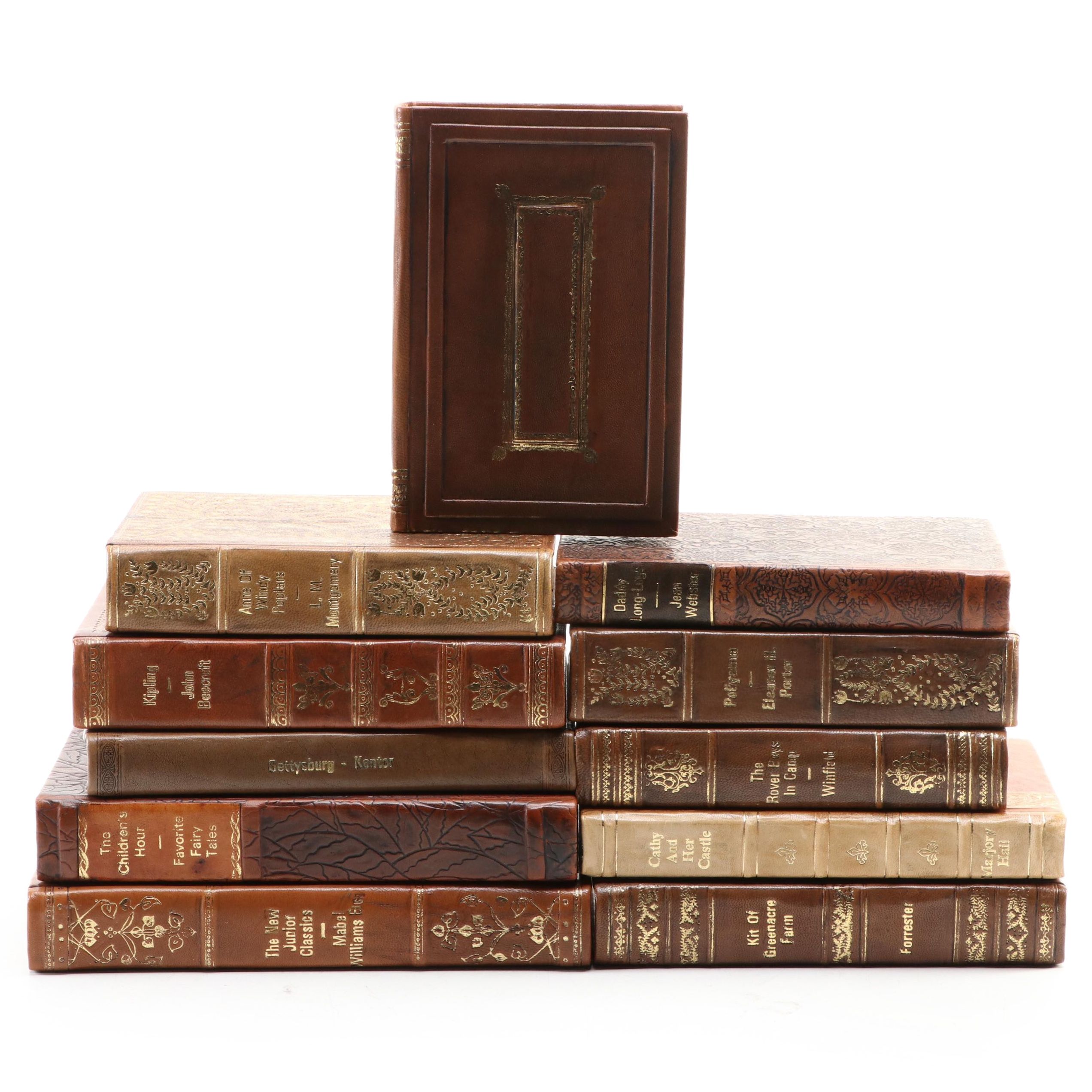 Leather Bound Children's Books Including "Pollyana" and "Anne of Windy Poplars"