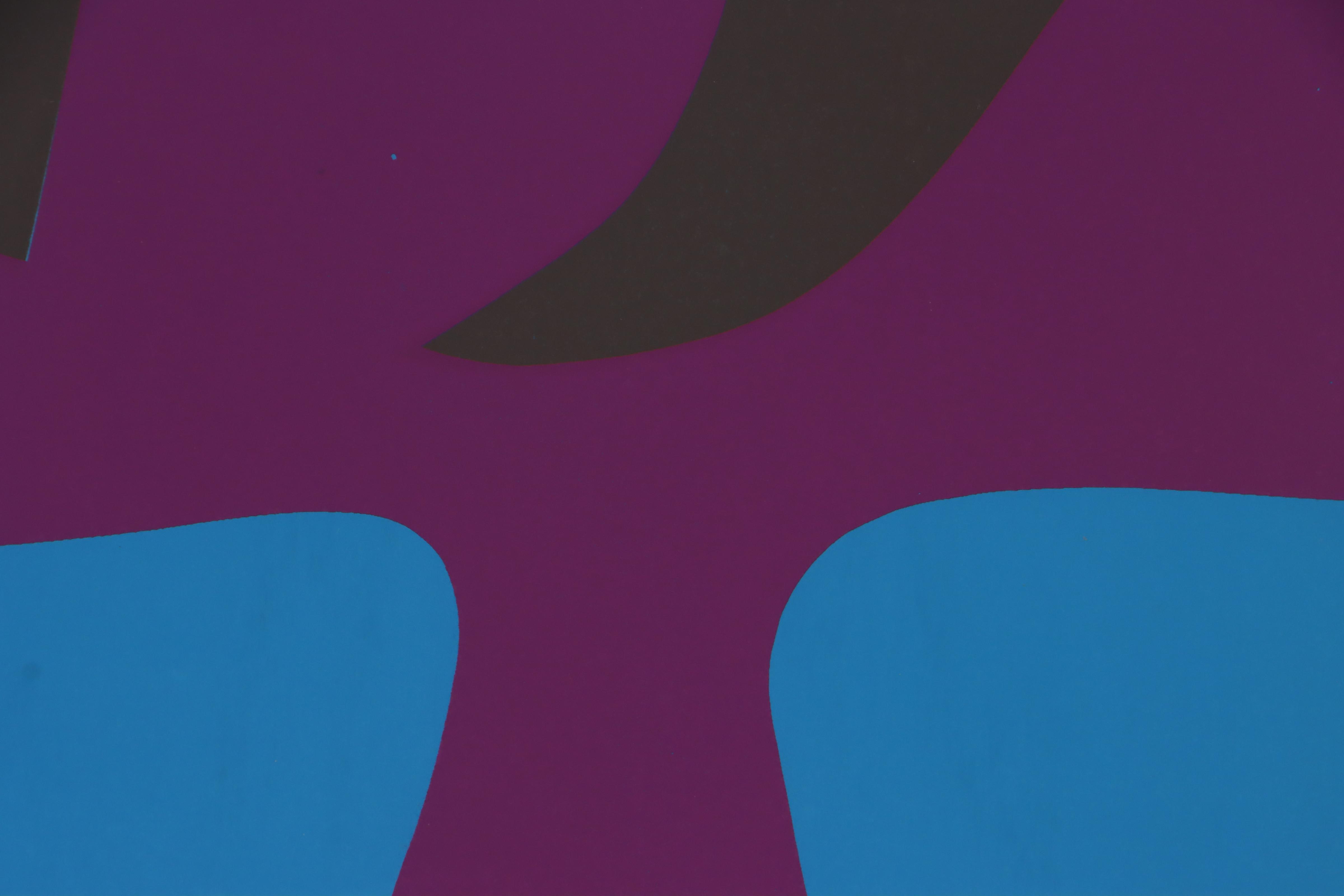 Harry Hilson Abstract Biomorphic Serigraph From "Structure Series," 1973