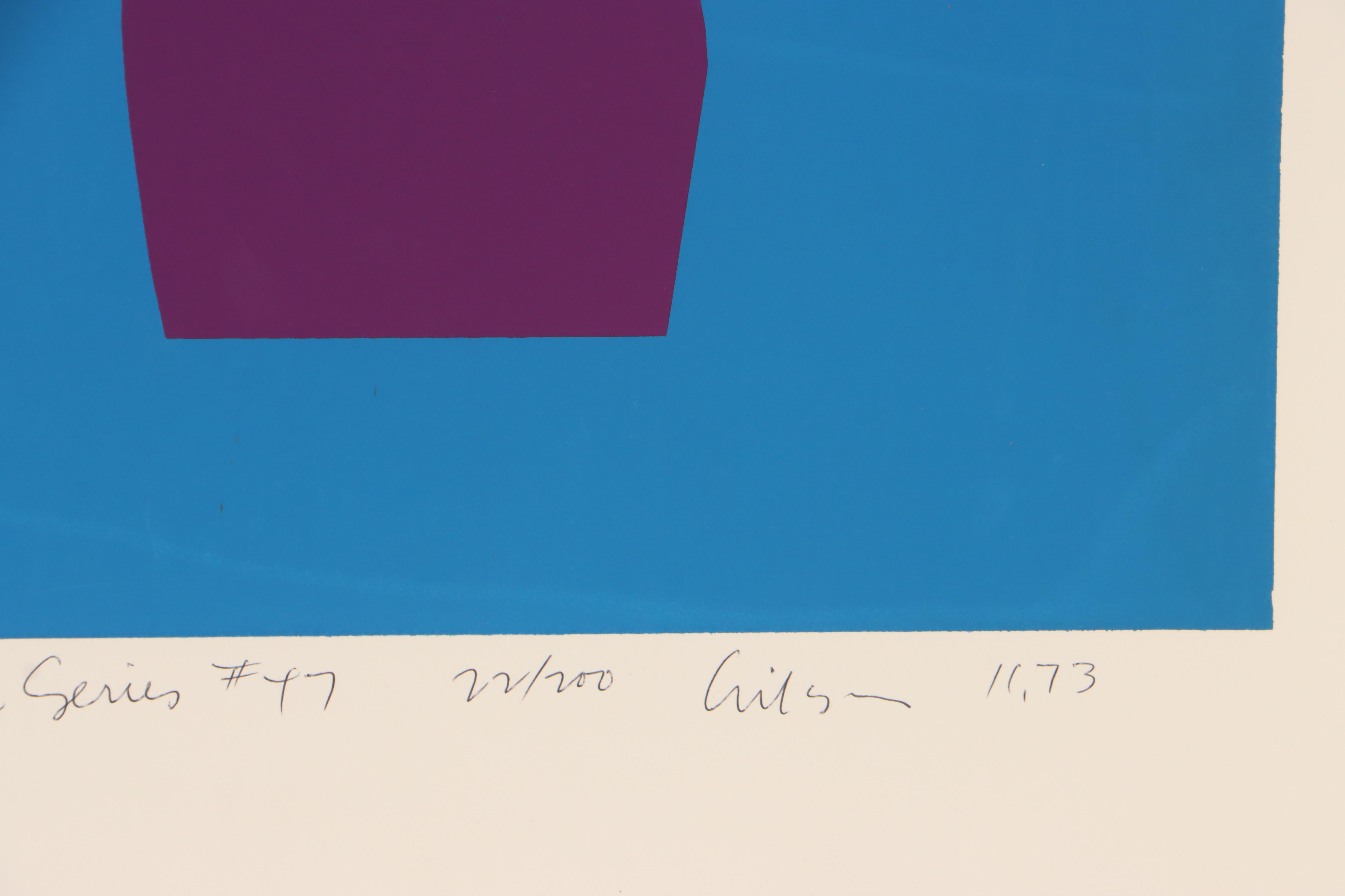 Harry Hilson Abstract Biomorphic Serigraph From "Structure Series," 1973