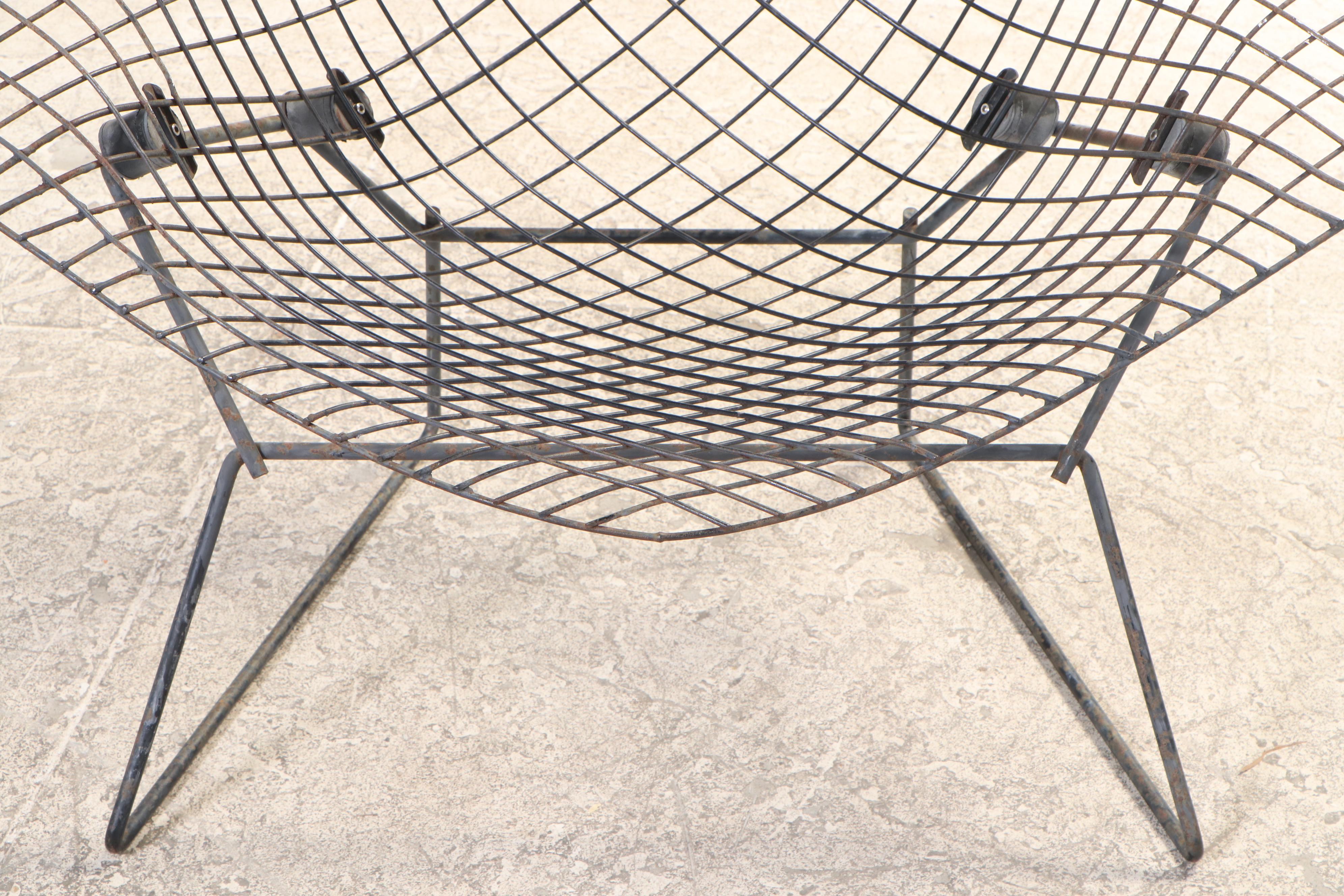 Harry Bertoia Enameled Steel "Diamond" Chair and Ottoman