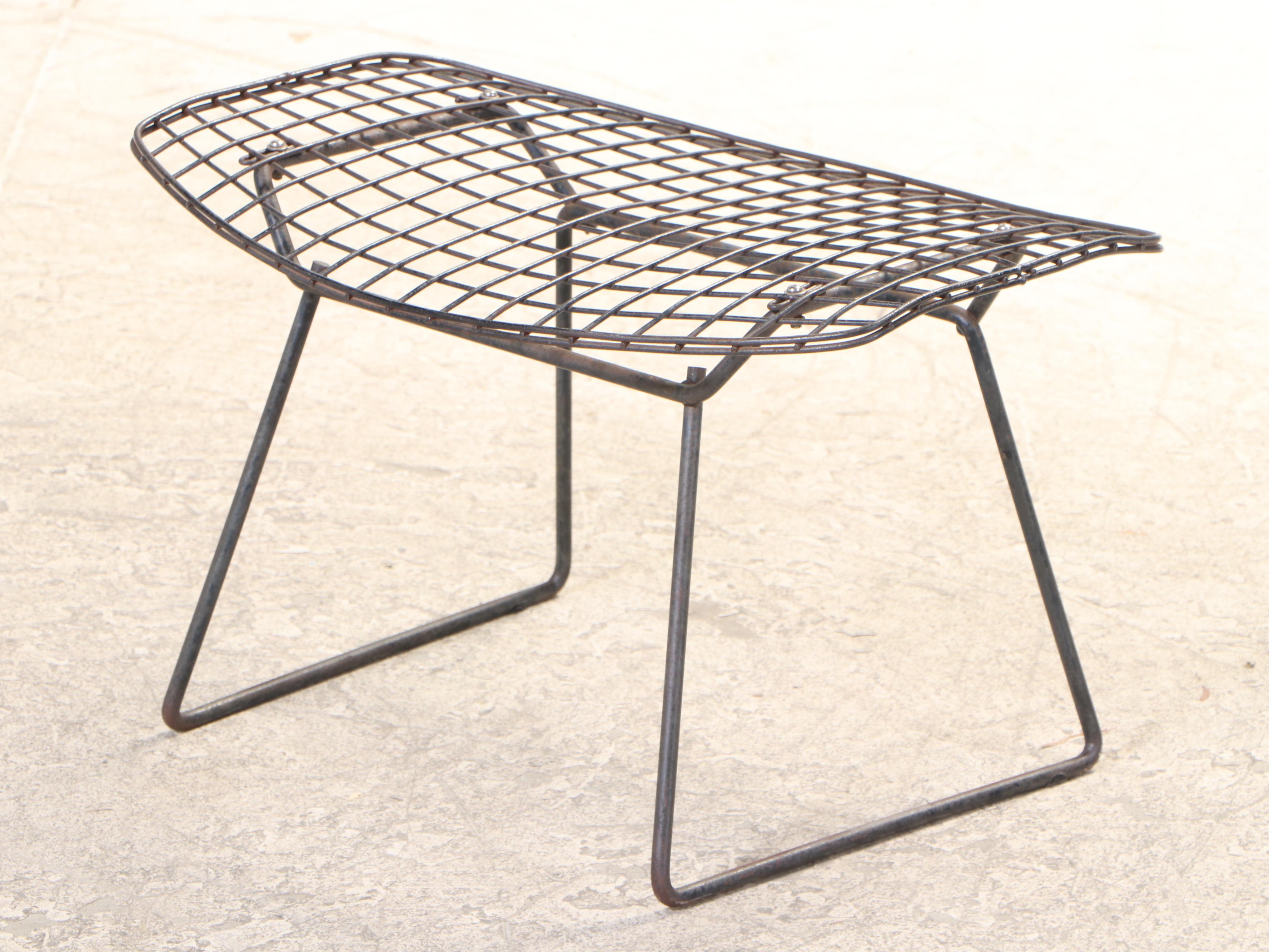 Harry Bertoia Enameled Steel "Diamond" Chair and Ottoman