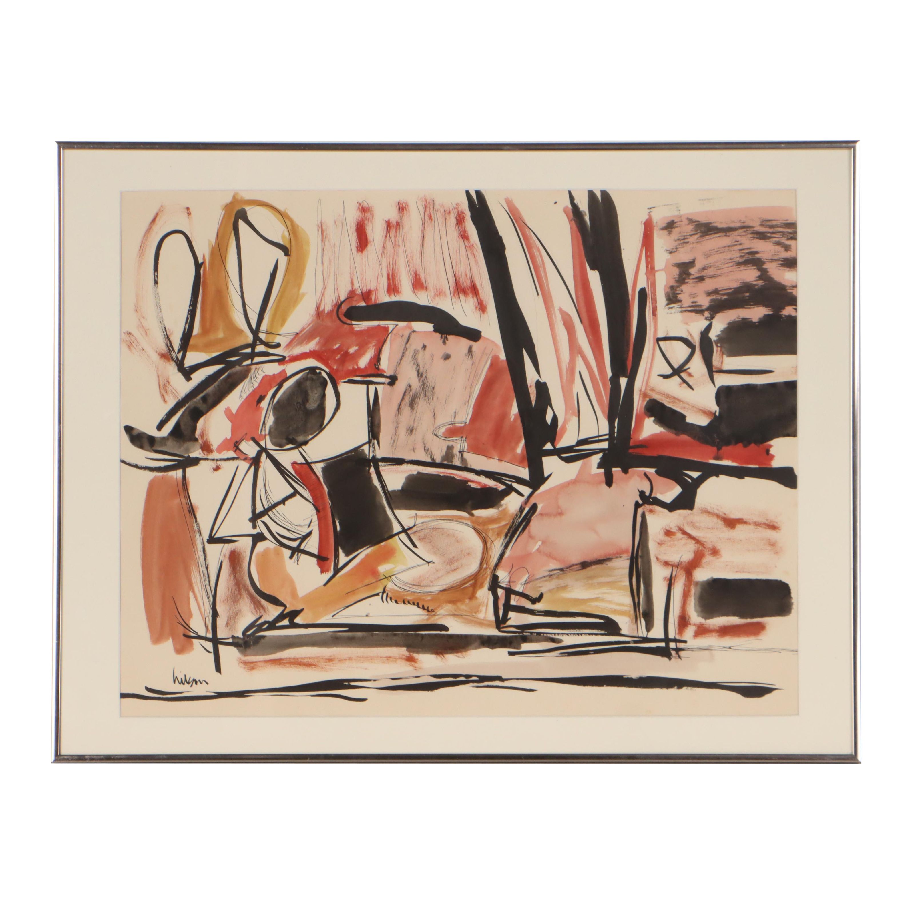 Harry Hilson Abstract Watercolor Painting