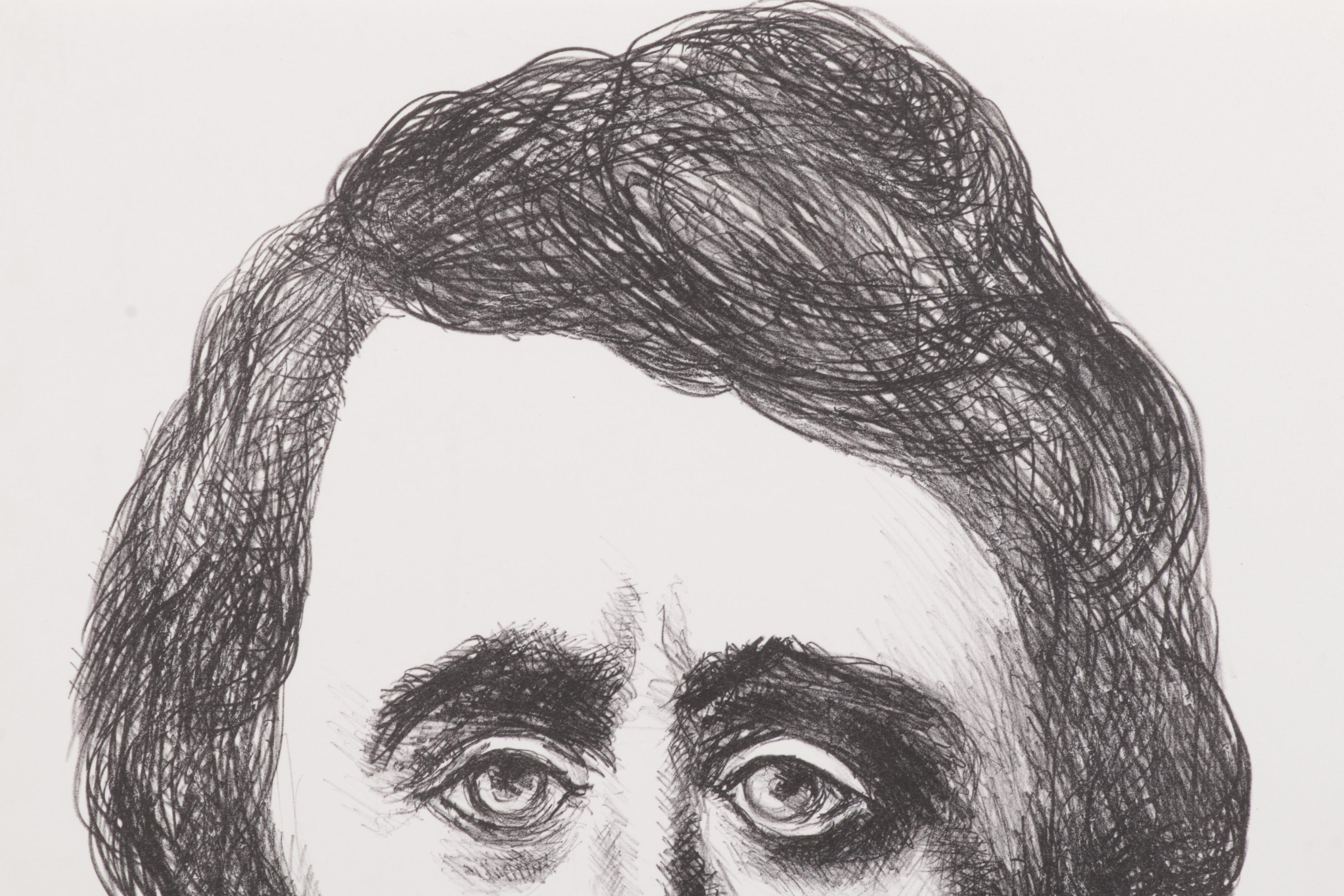 Sidney Chafetz Portrait Lithograph "Thoreau," 1978