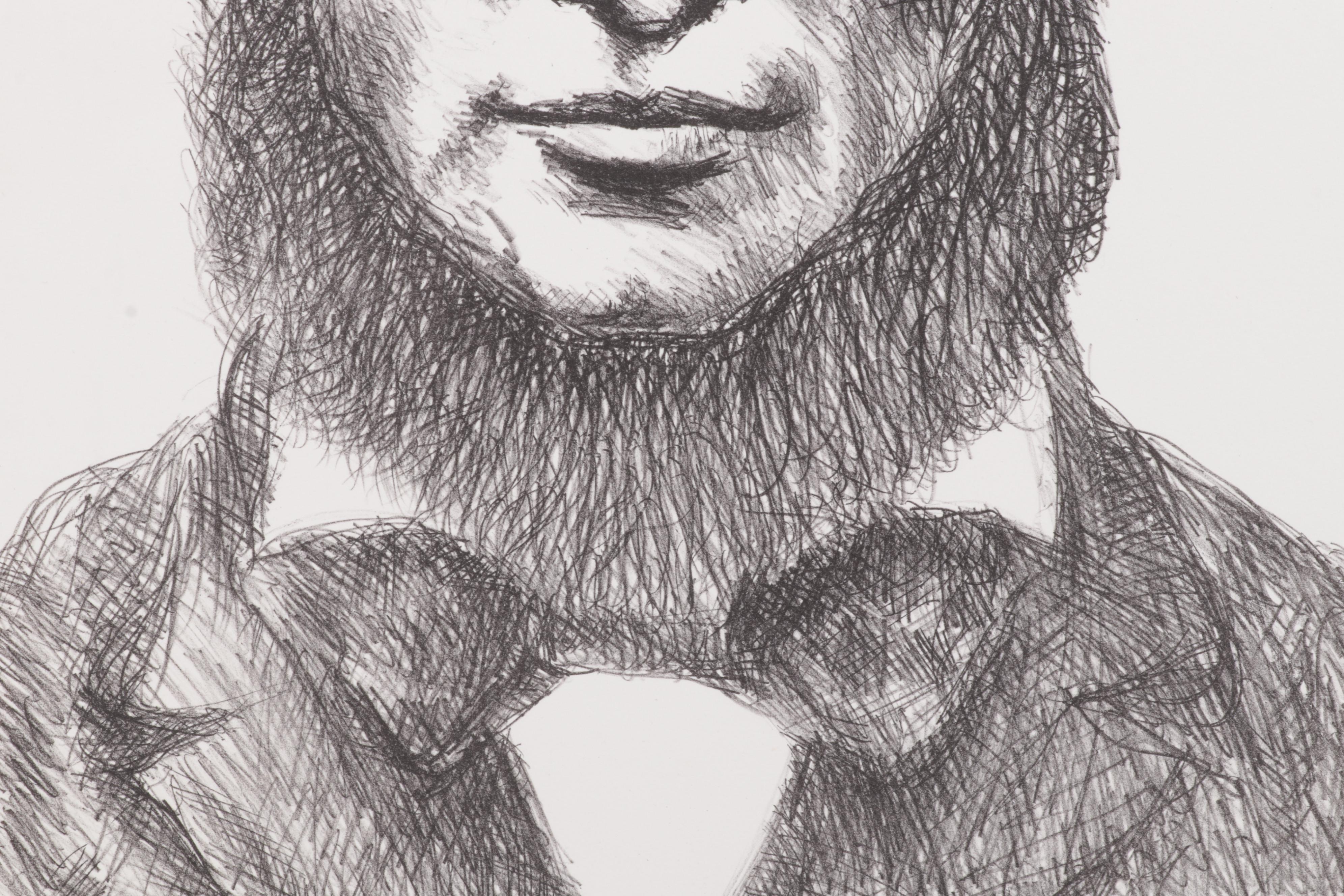 Sidney Chafetz Portrait Lithograph "Thoreau," 1978