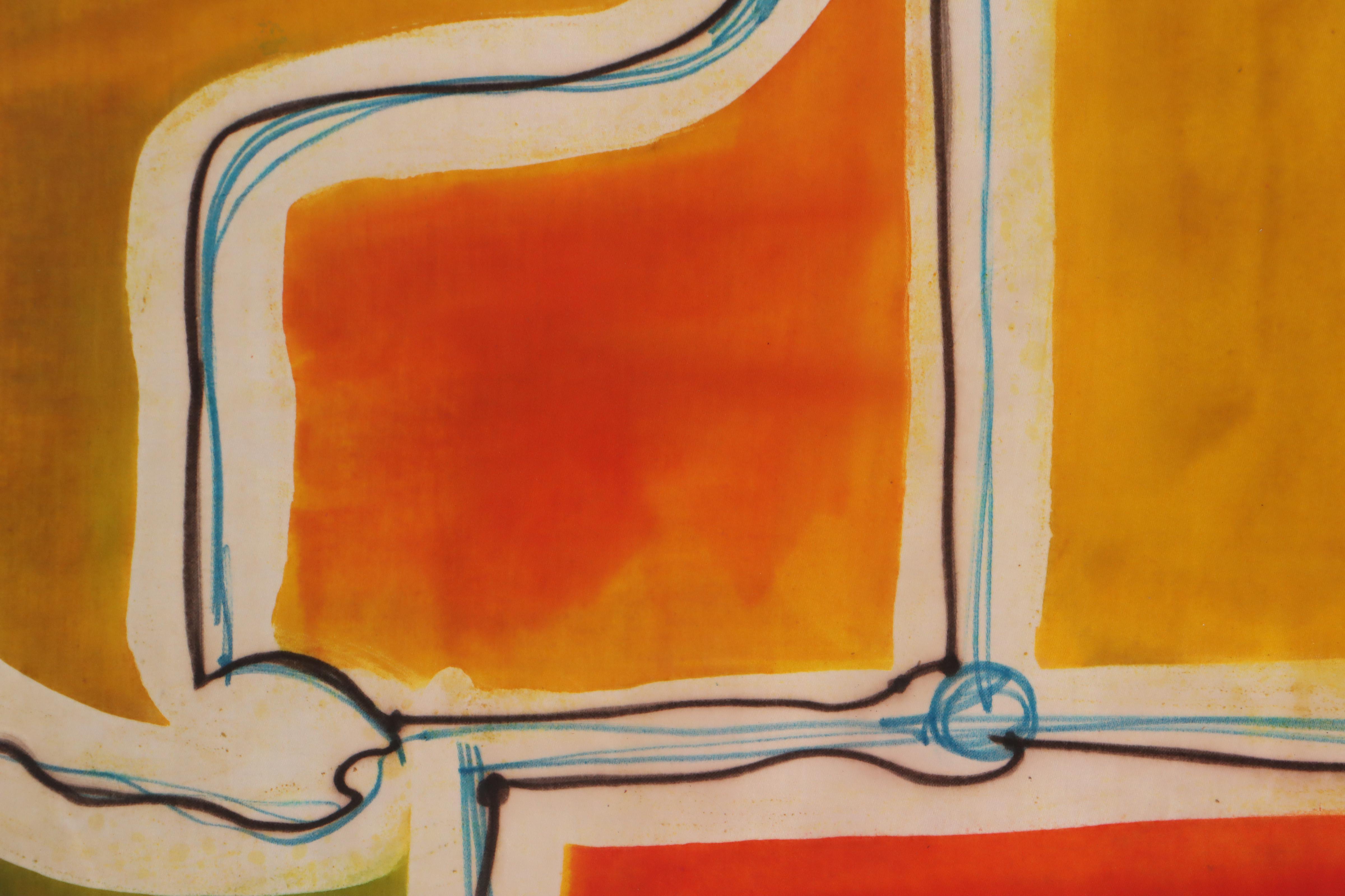 Harry Hilson Abstract Dyed Batik Composition