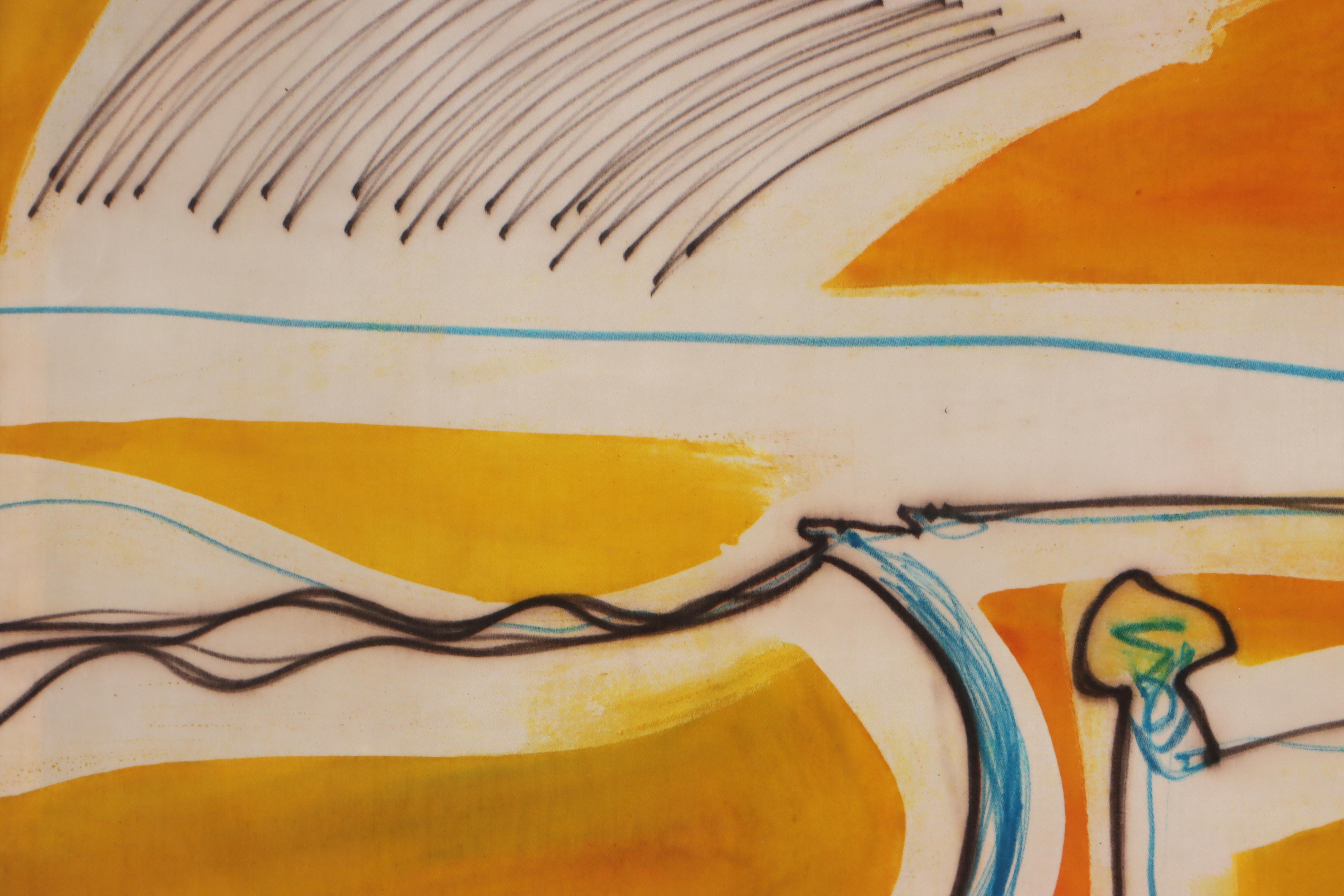 Harry Hilson Abstract Dyed Batik Composition