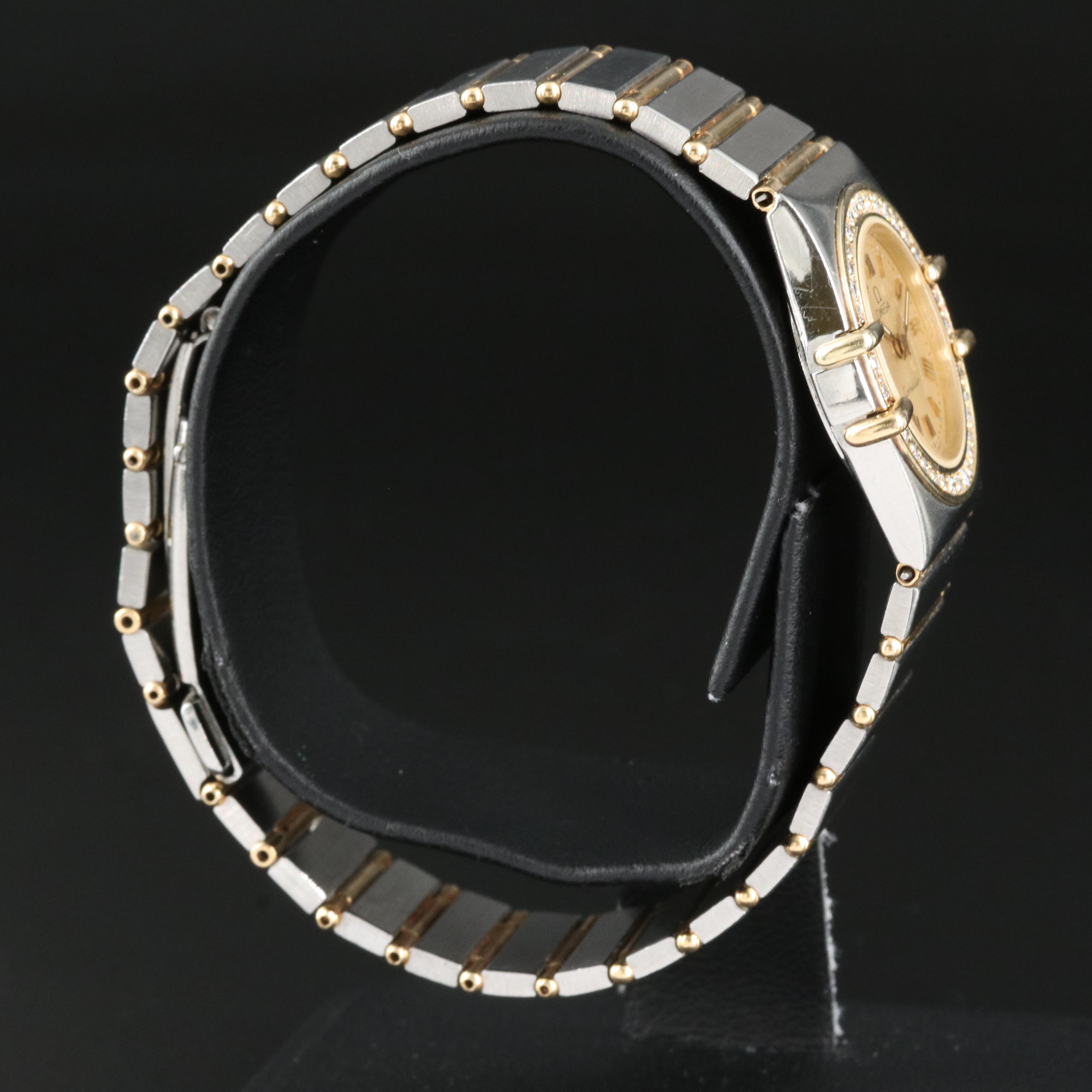 Omega Constellation 18K Diamond and Steel Quartz Watch