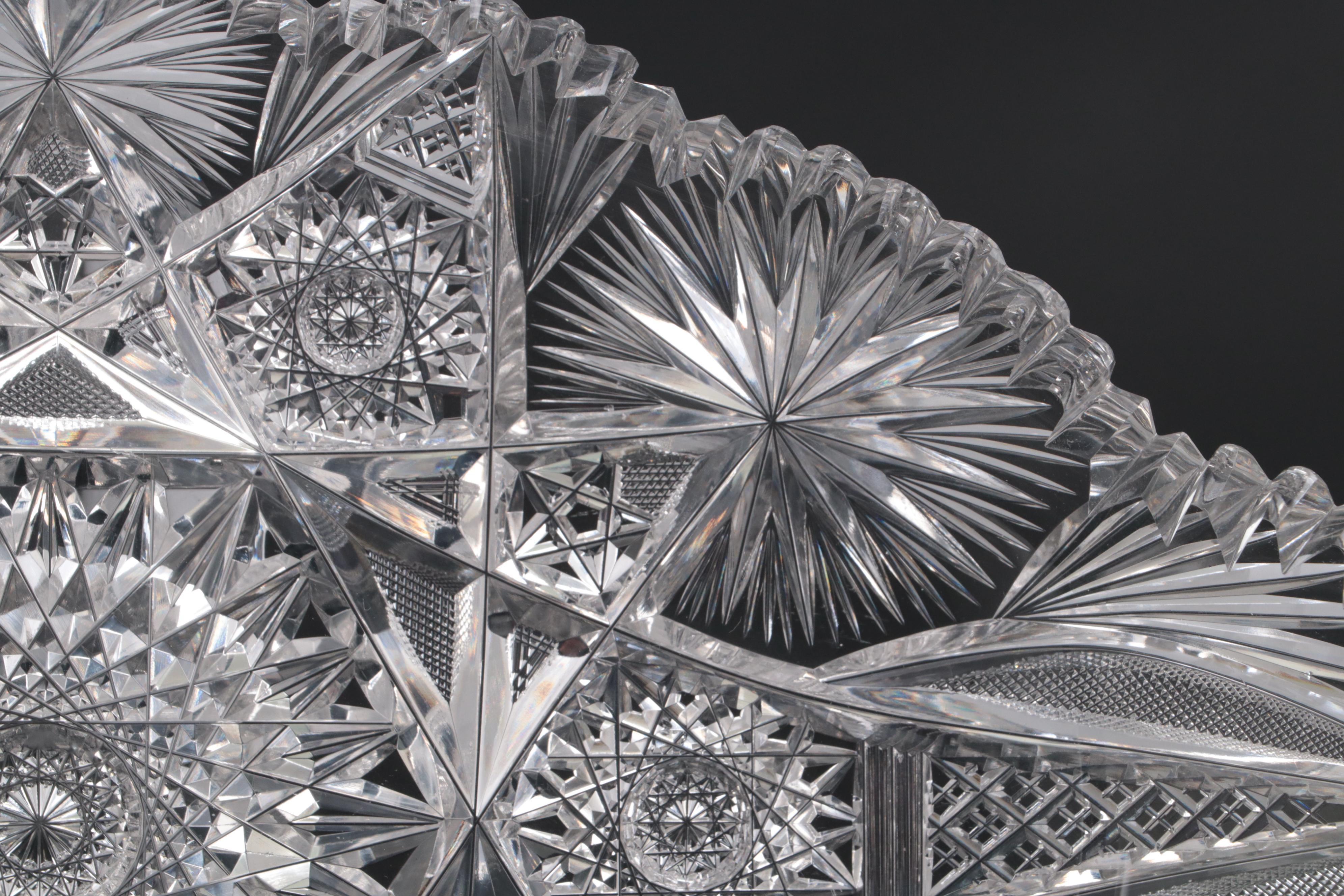 W. C. Anderson "Fredericka" American Brilliant Cut Glass Ice Cream Tray