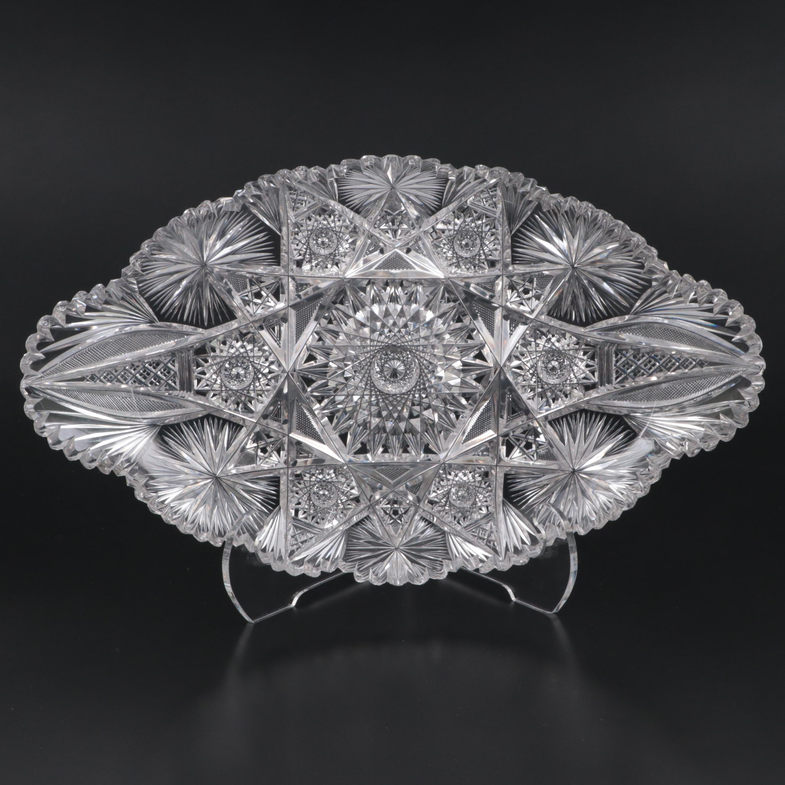 W. C. Anderson "Fredericka" American Brilliant Cut Glass Ice Cream Tray